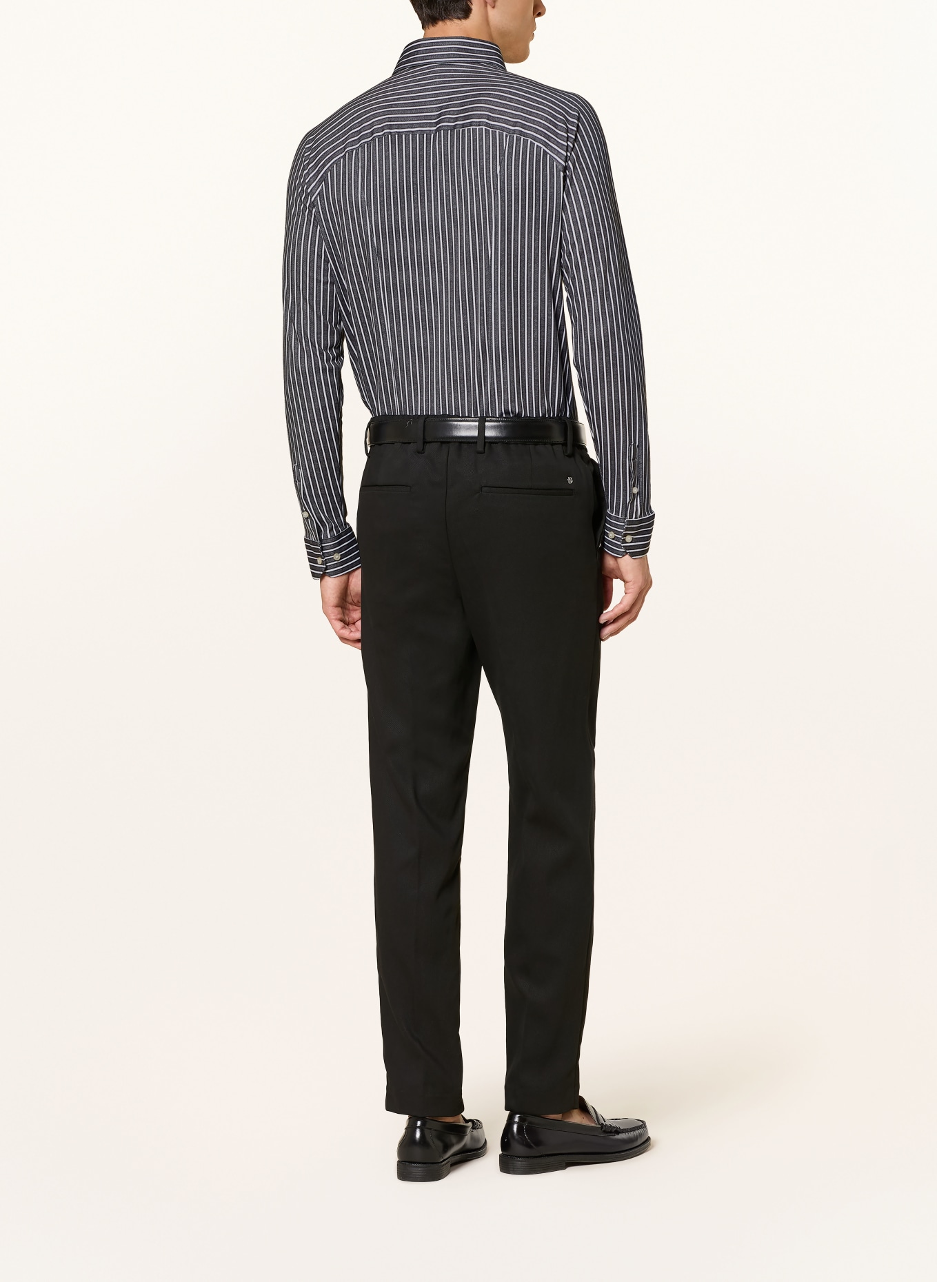 DESOTO Slim-Fit Jersey Shirt: DARK GRAY / WHITE