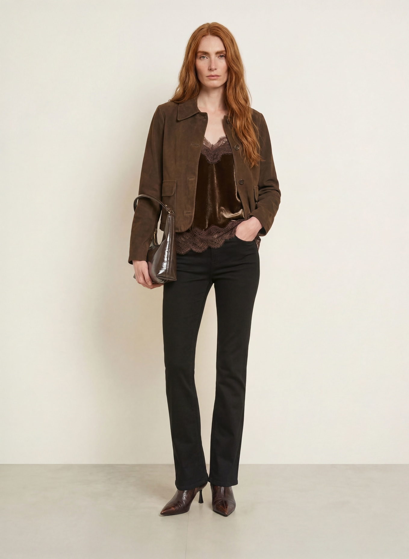 BRAX CAROLA Chinos: BLACK