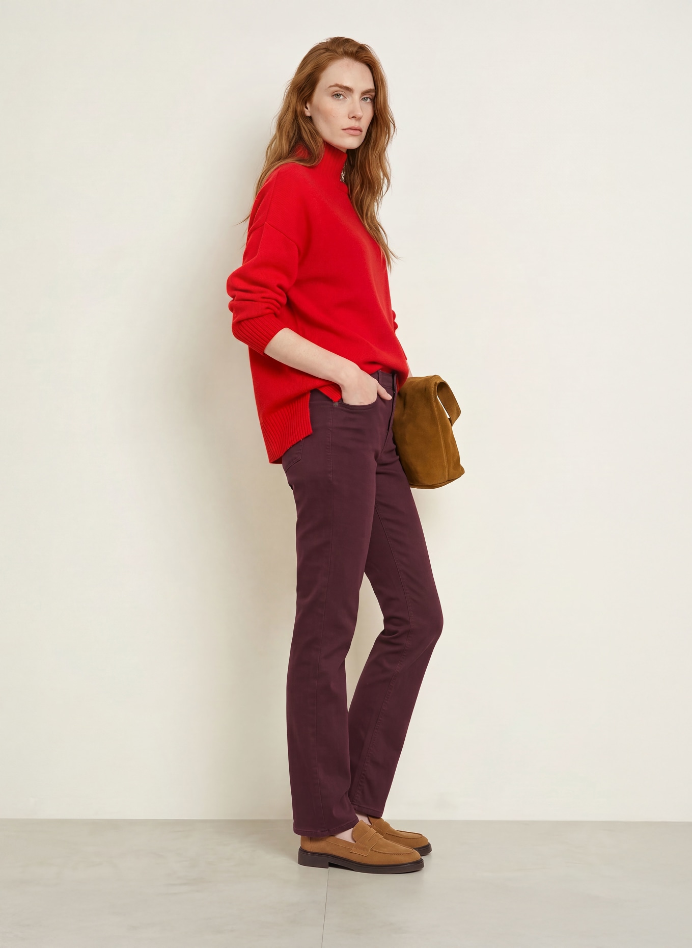 BRAX CAROLA Chinos: DARK PURPLE