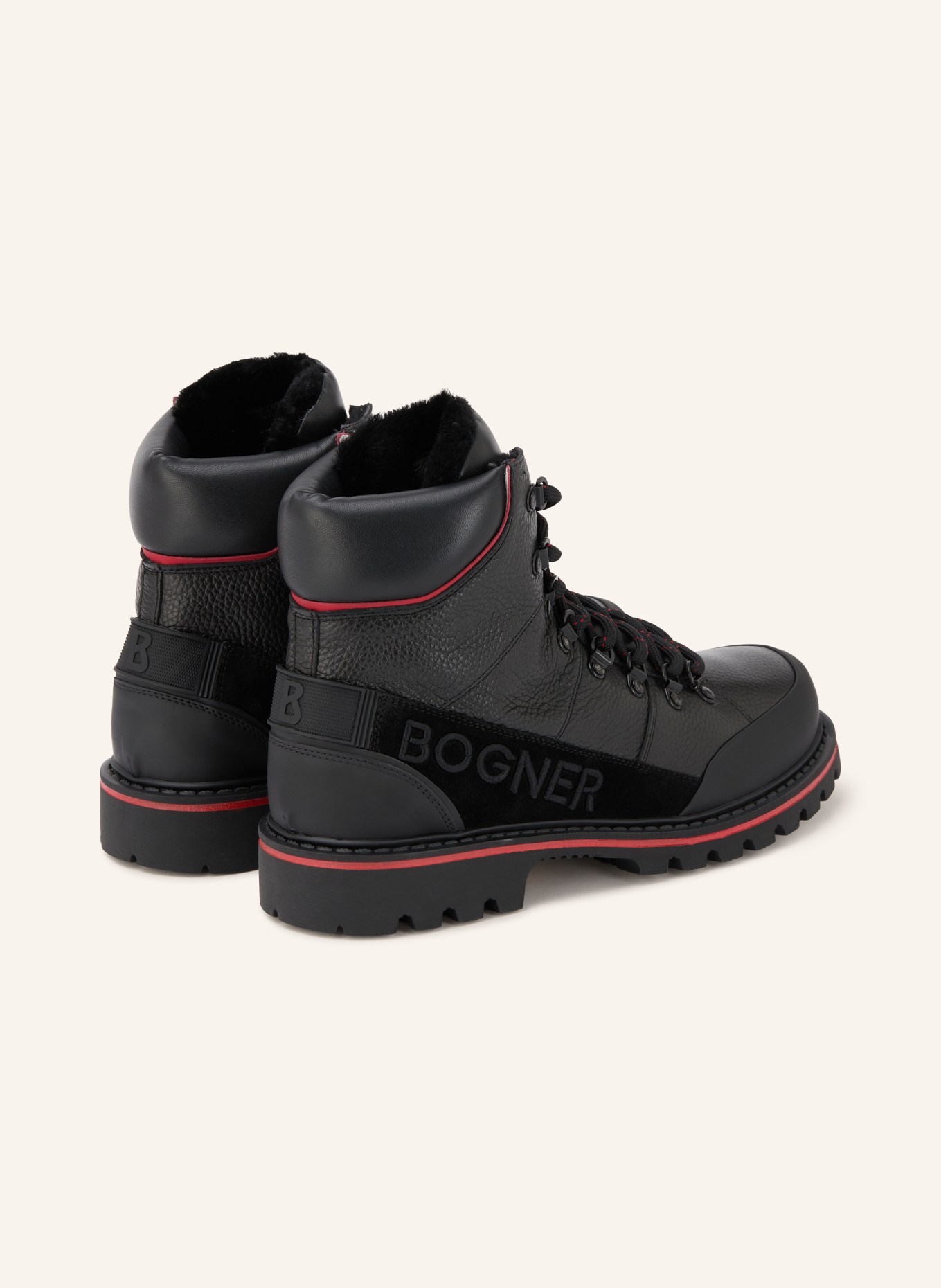 BOGNER Boots à lacets HELSINKI S: NOIR / ROUGE