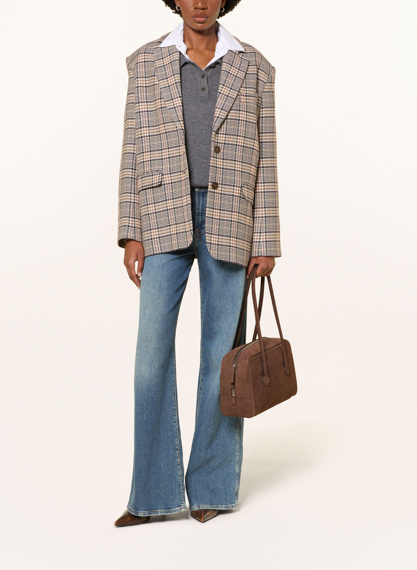 MARGE SHERWOOD Schoudertas SOFT BOSTON: MARRON FONCÉ