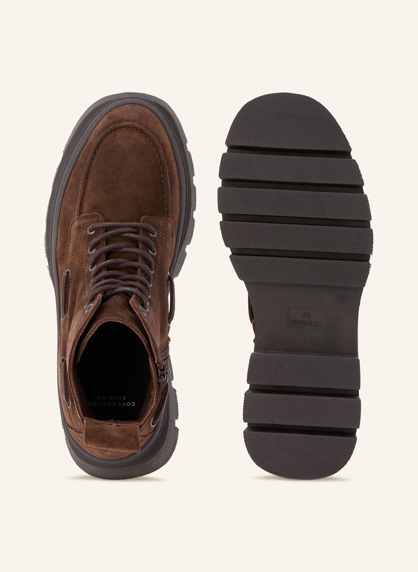 COPENHAGEN STUDIOS Boots à lacets CPH697: MARRON