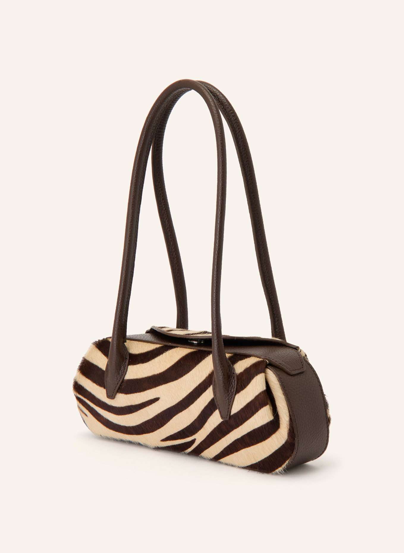 YUZEFI Sac épaule OYSTER MINI: MARRON FONCÉ / MARRON CLAIR