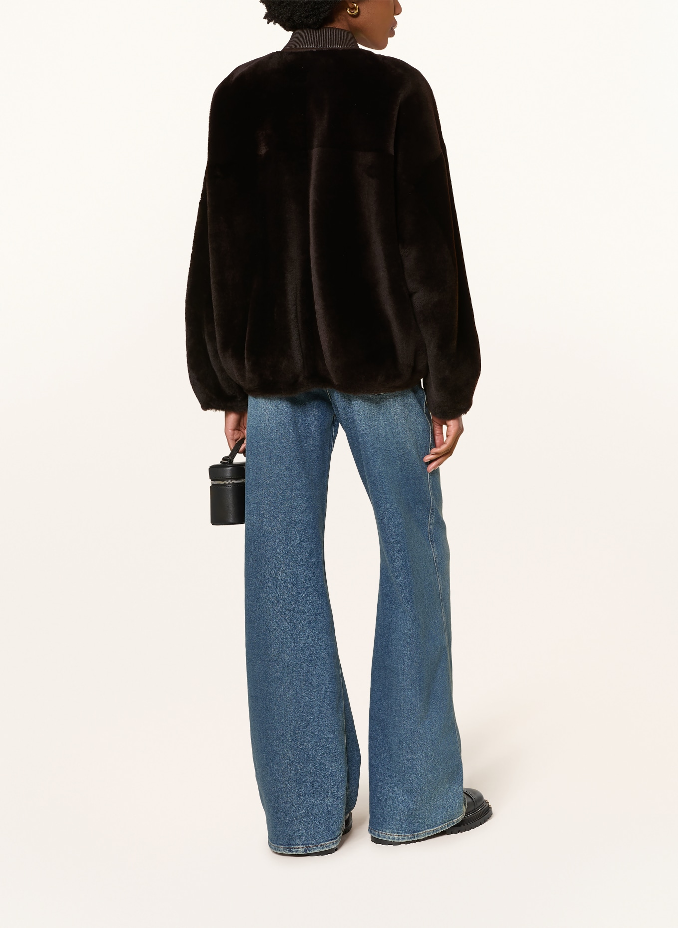 ARMA VIOLET Reversible Leather Jacket: DARK BROWN