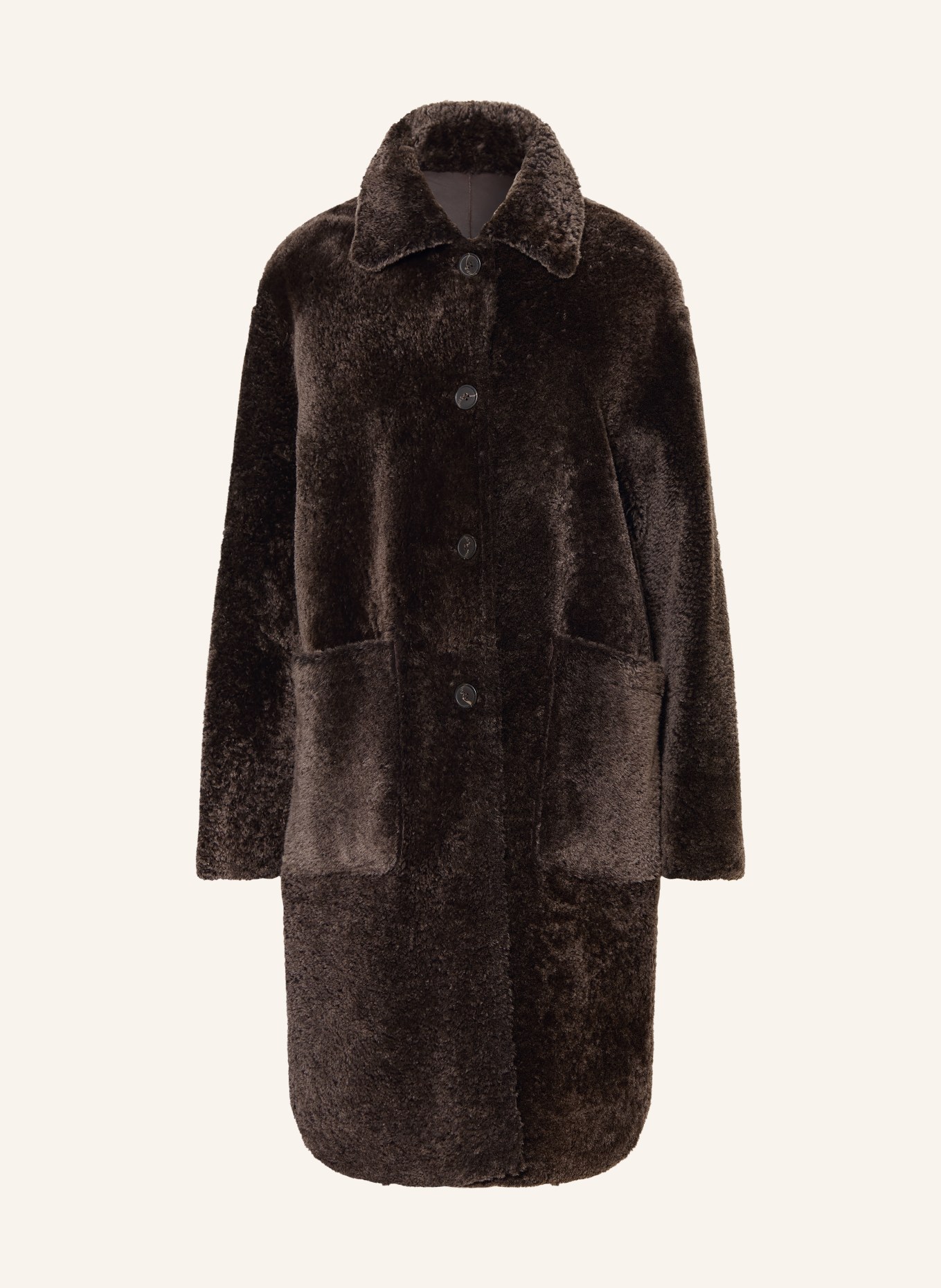 ARMA ZOEY Reversible Leather Coat: DARK BROWN