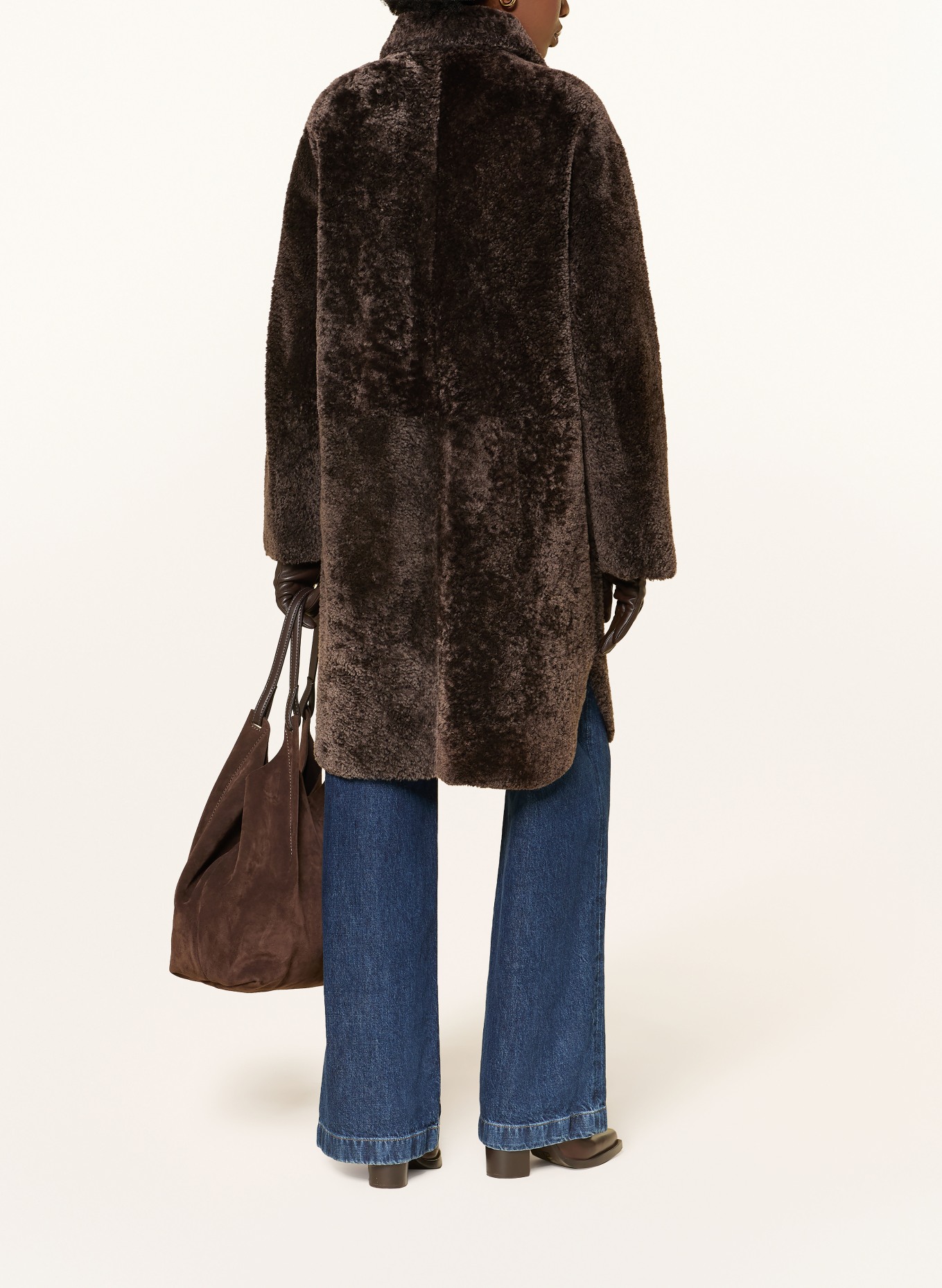 ARMA ZOEY Reversible Leather Coat: DARK BROWN