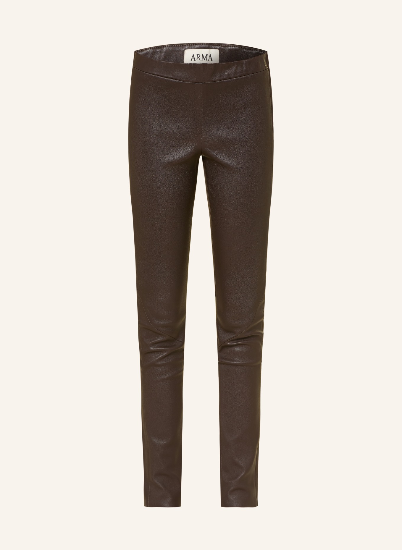 ARMA ROCHE Leather Pants: DARK BROWN