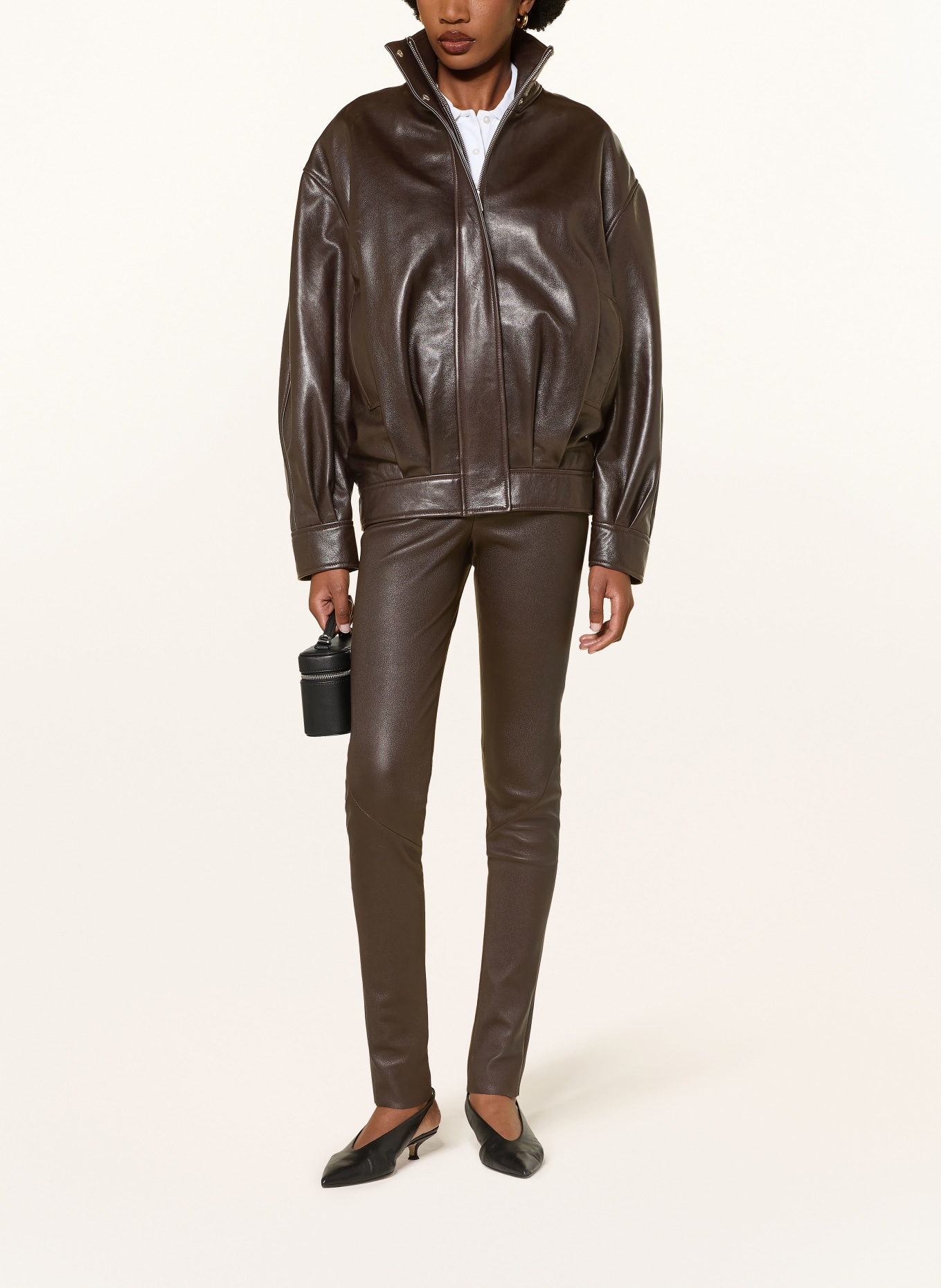 ARMA ROCHE Leather Pants: DARK BROWN