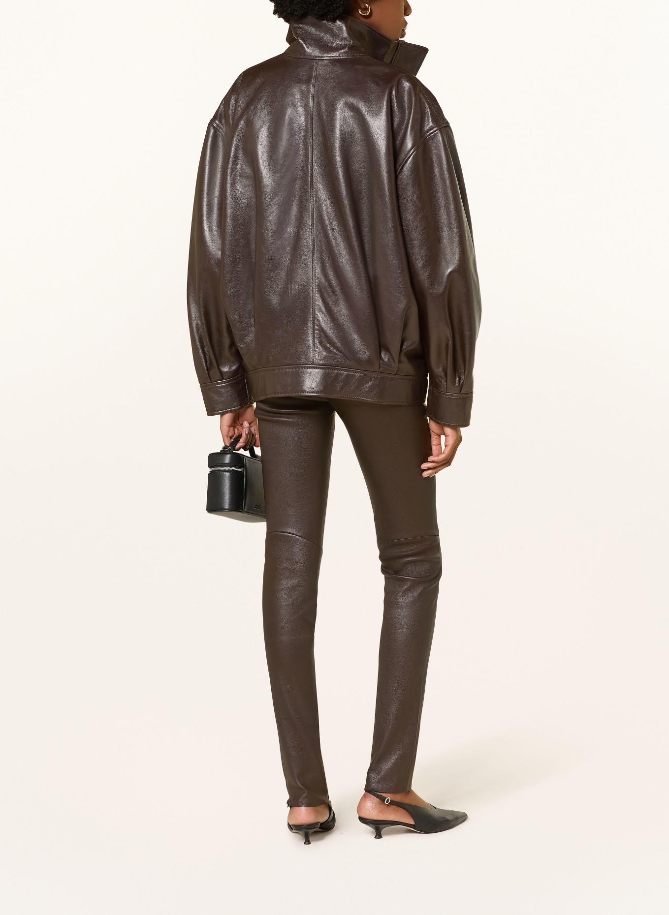 ARMA ROCHE Leather Pants: DARK BROWN