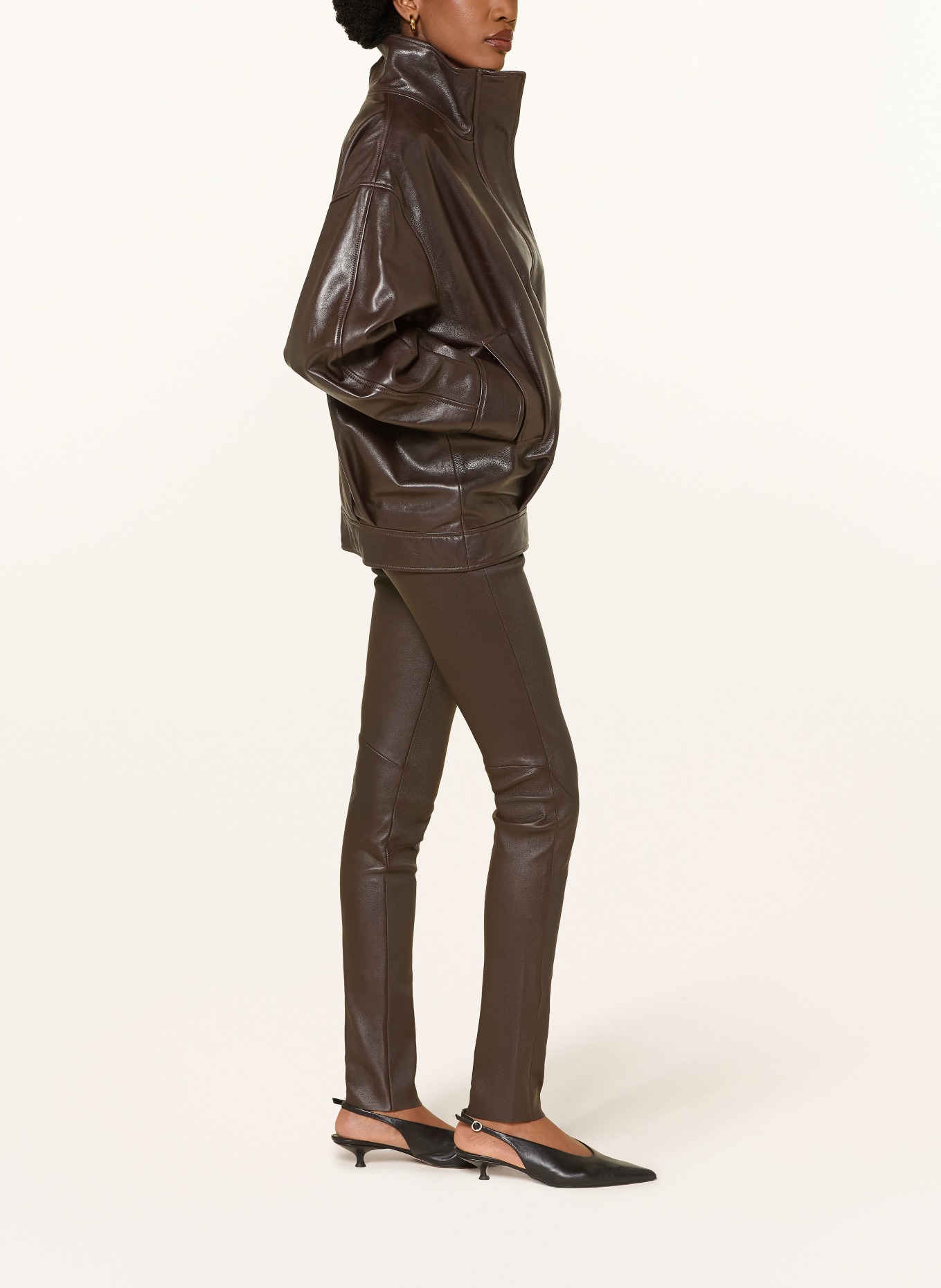ARMA ROCHE Leather Pants: DARK BROWN