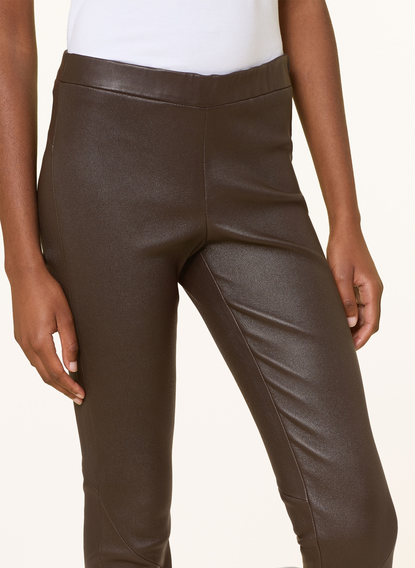 ARMA ROCHE Leather Pants: DARK BROWN