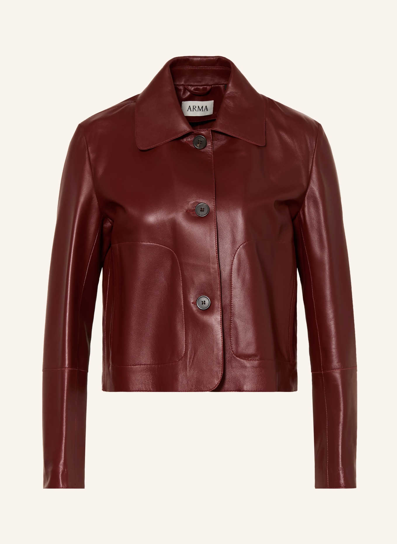 ARMA EMY Leather Jacket: DARK RED