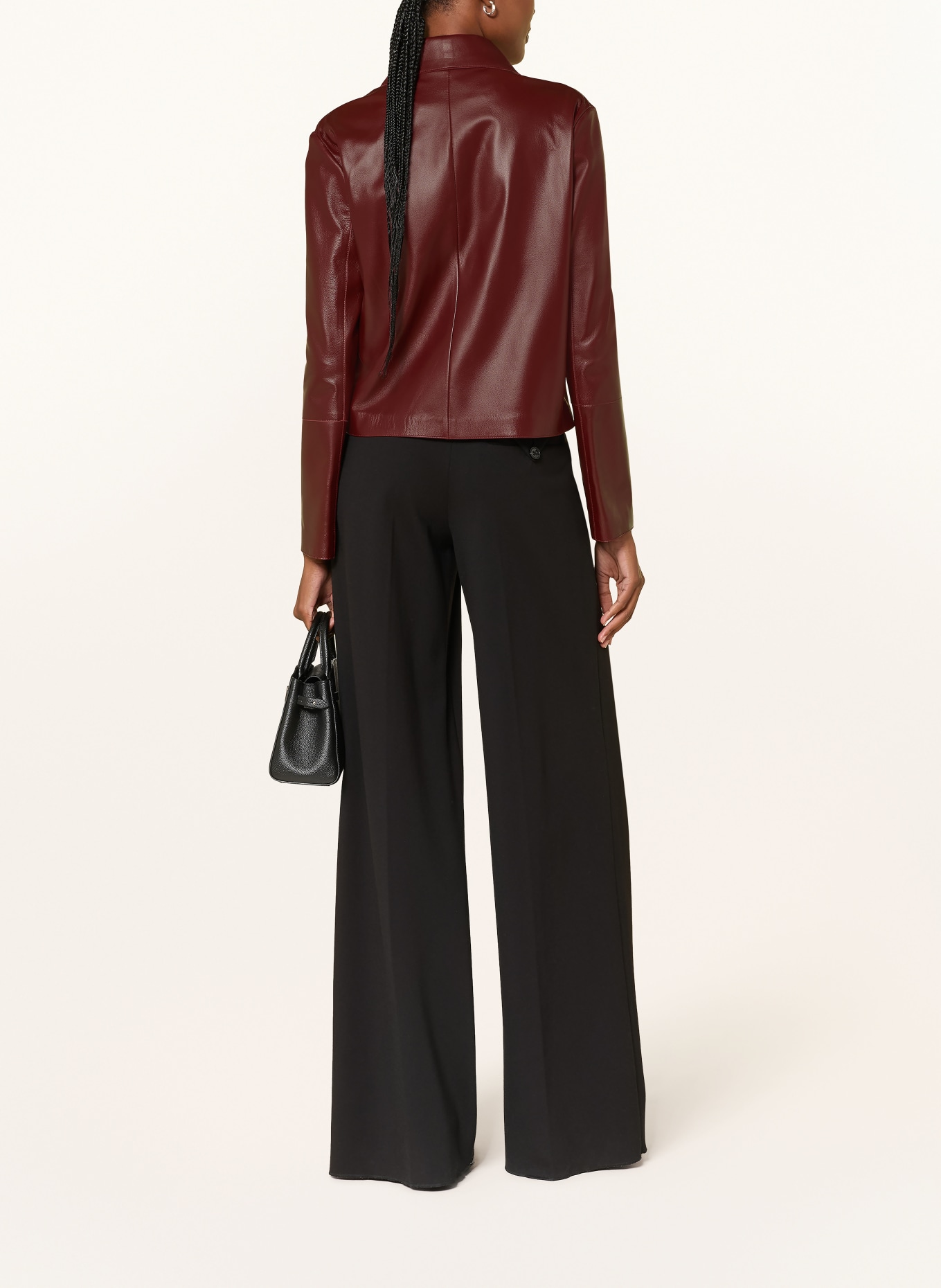 ARMA EMY Leather Jacket: DARK RED