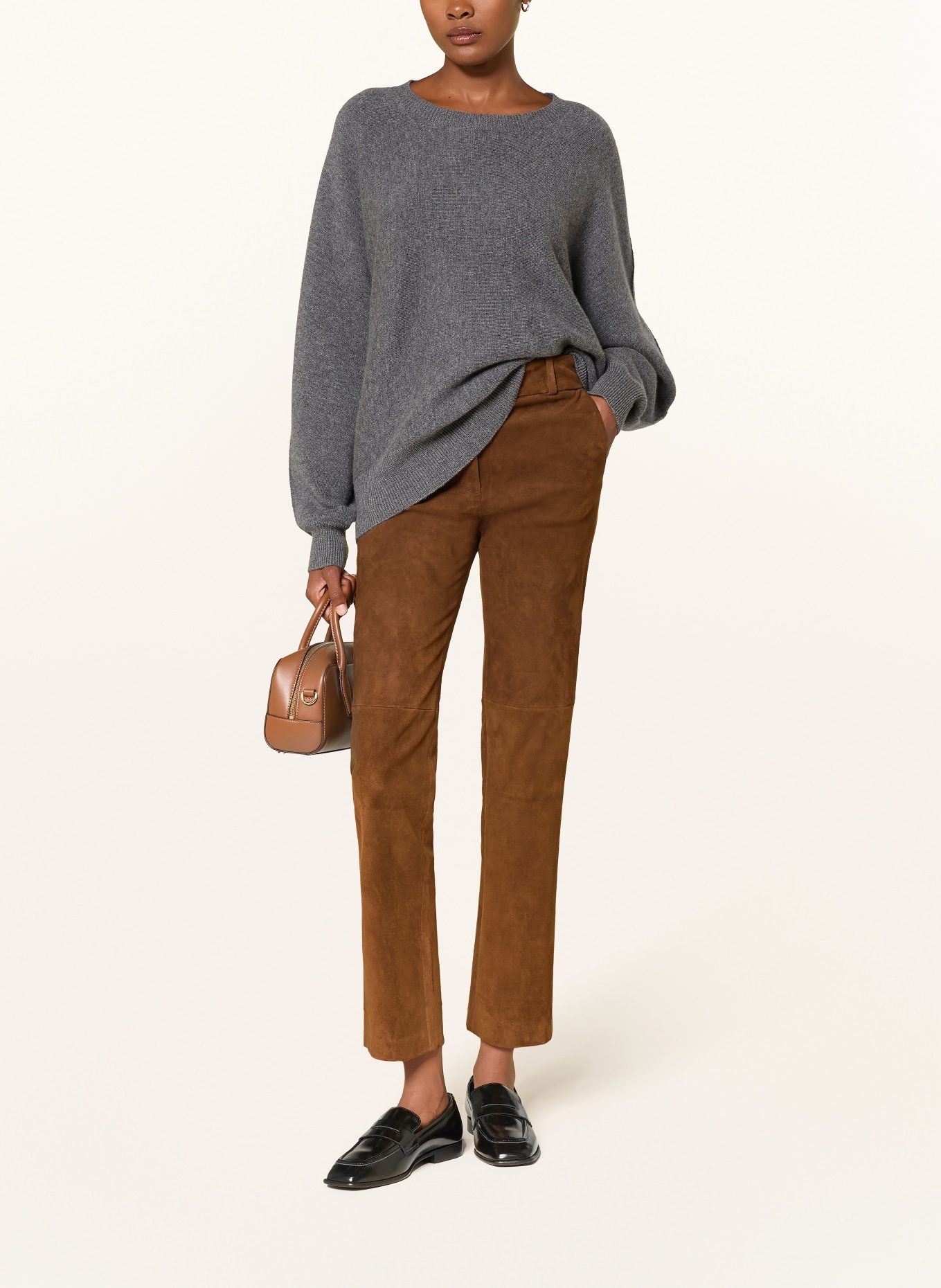 ARMA JEN Leather Pants: DARK BROWN