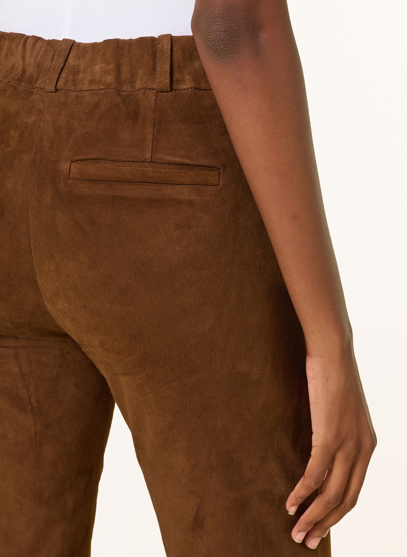 ARMA JEN Leather Pants: DARK BROWN