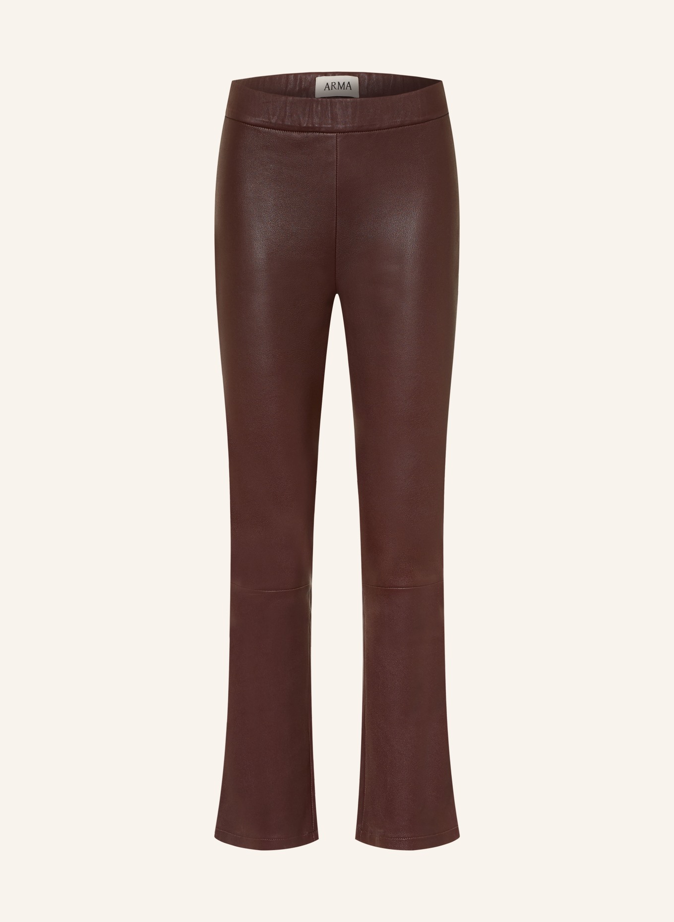 ARMA Bootcut-Hose RIVER aus Leder: DUNKELBRAUN