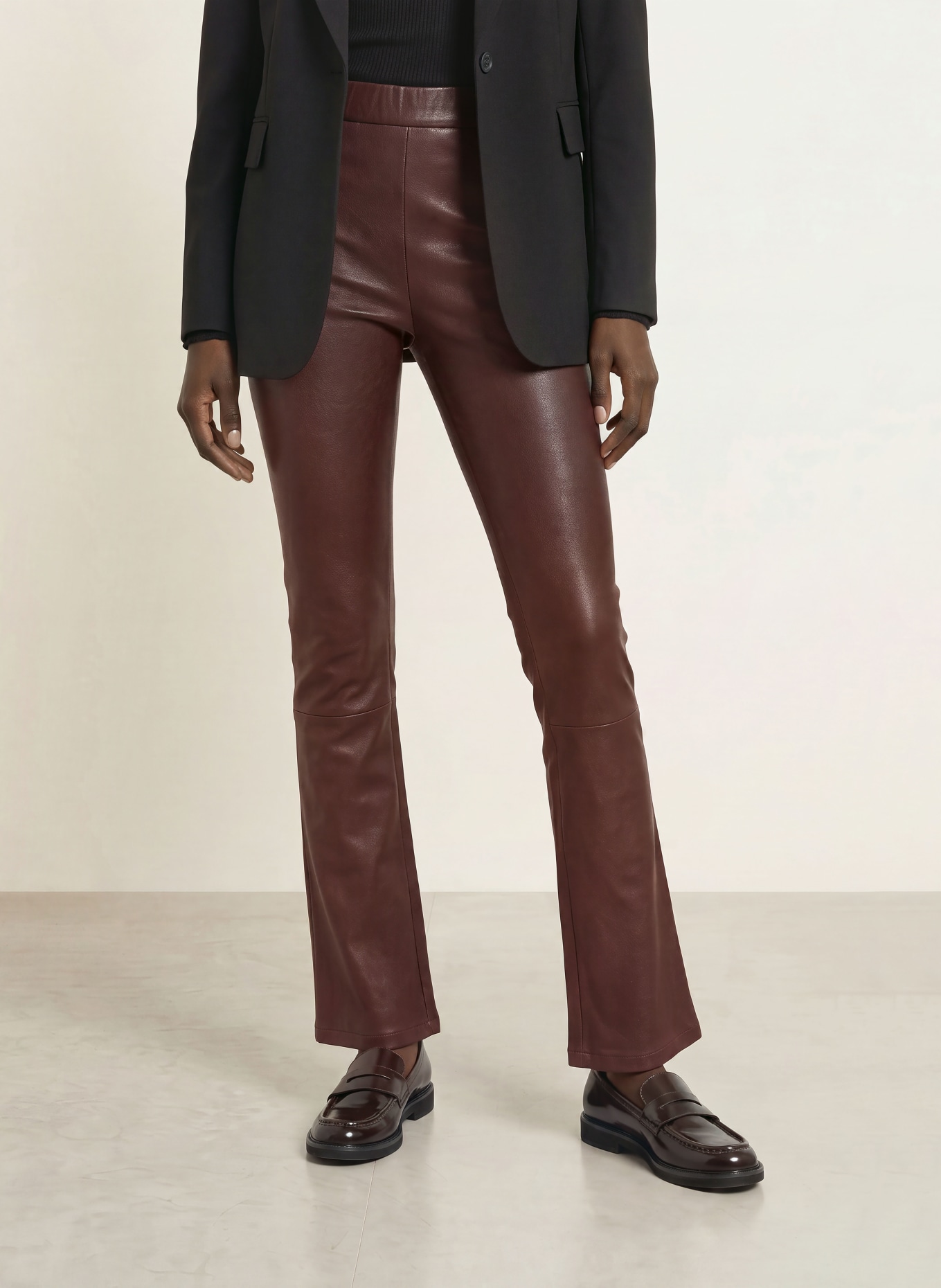 ARMA Bootcut-Hose RIVER aus Leder: DUNKELBRAUN