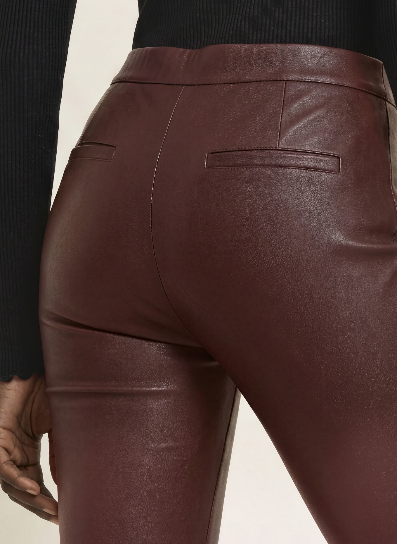 ARMA Bootcut-Hose RIVER aus Leder: DUNKELBRAUN