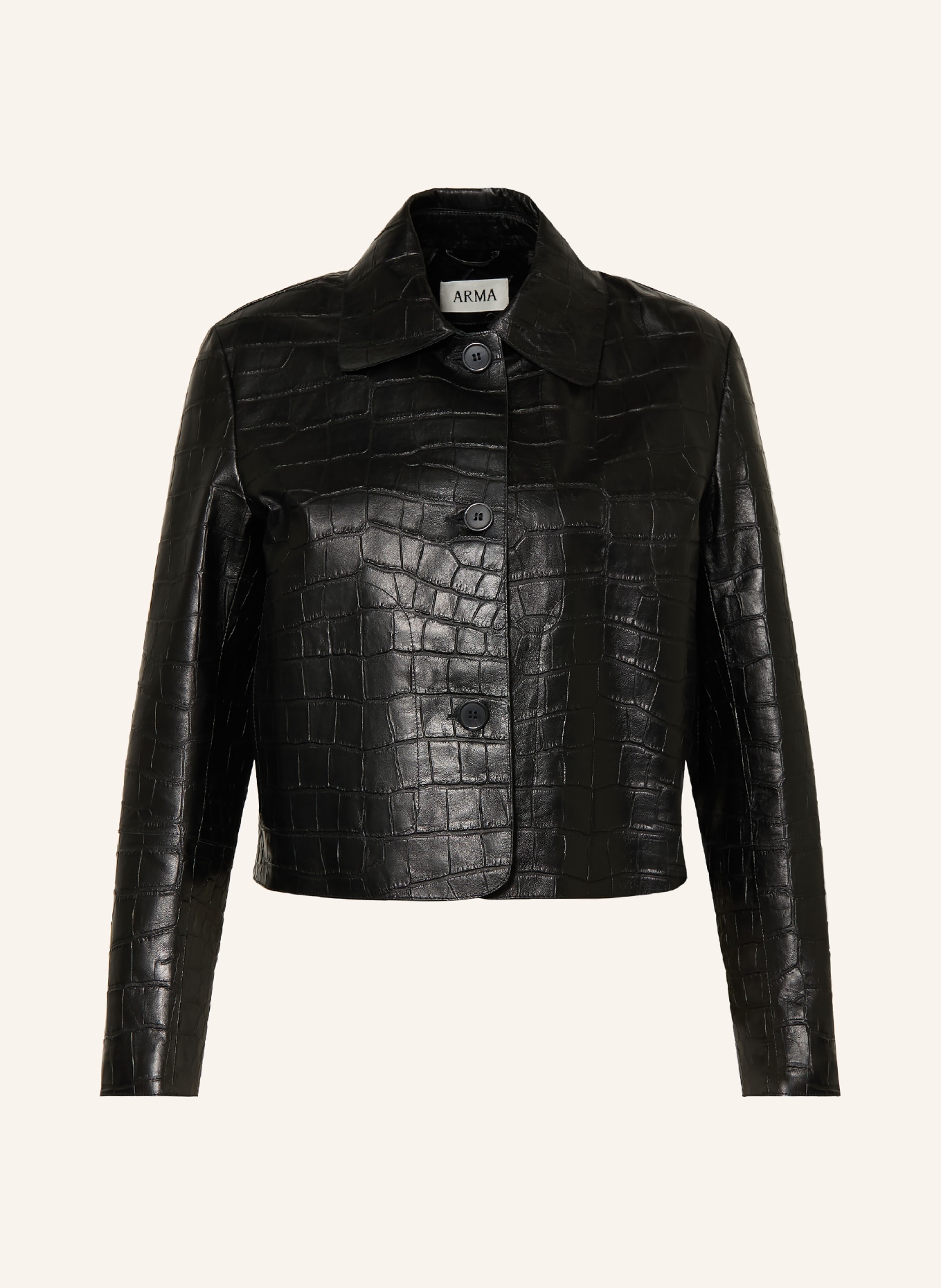 ARMA EMY Leather Jacket: BLACK