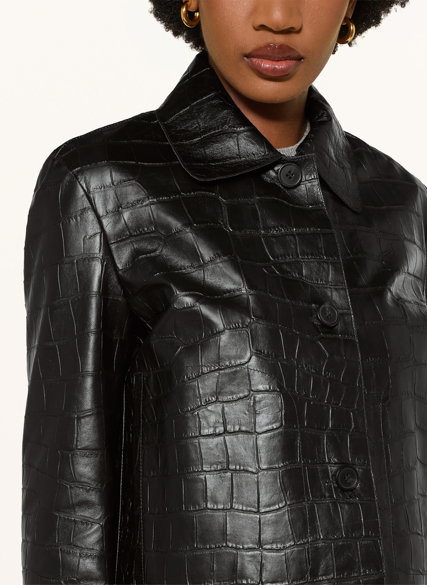 ARMA EMY Leather Jacket: BLACK