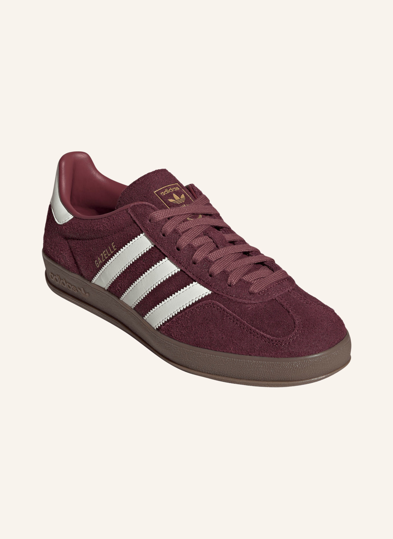 adidas Originals GAZELLE INDOOR Sneakers: DARK RED / WHITE