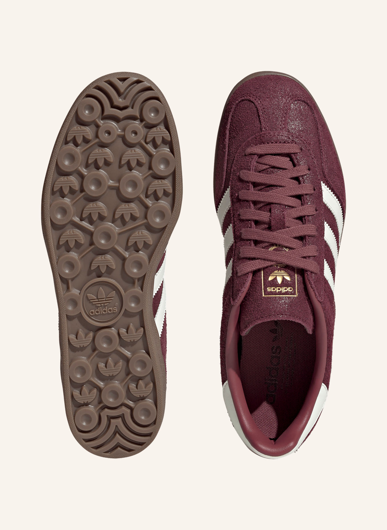 adidas Originals GAZELLE INDOOR Sneakers: DARK RED / WHITE