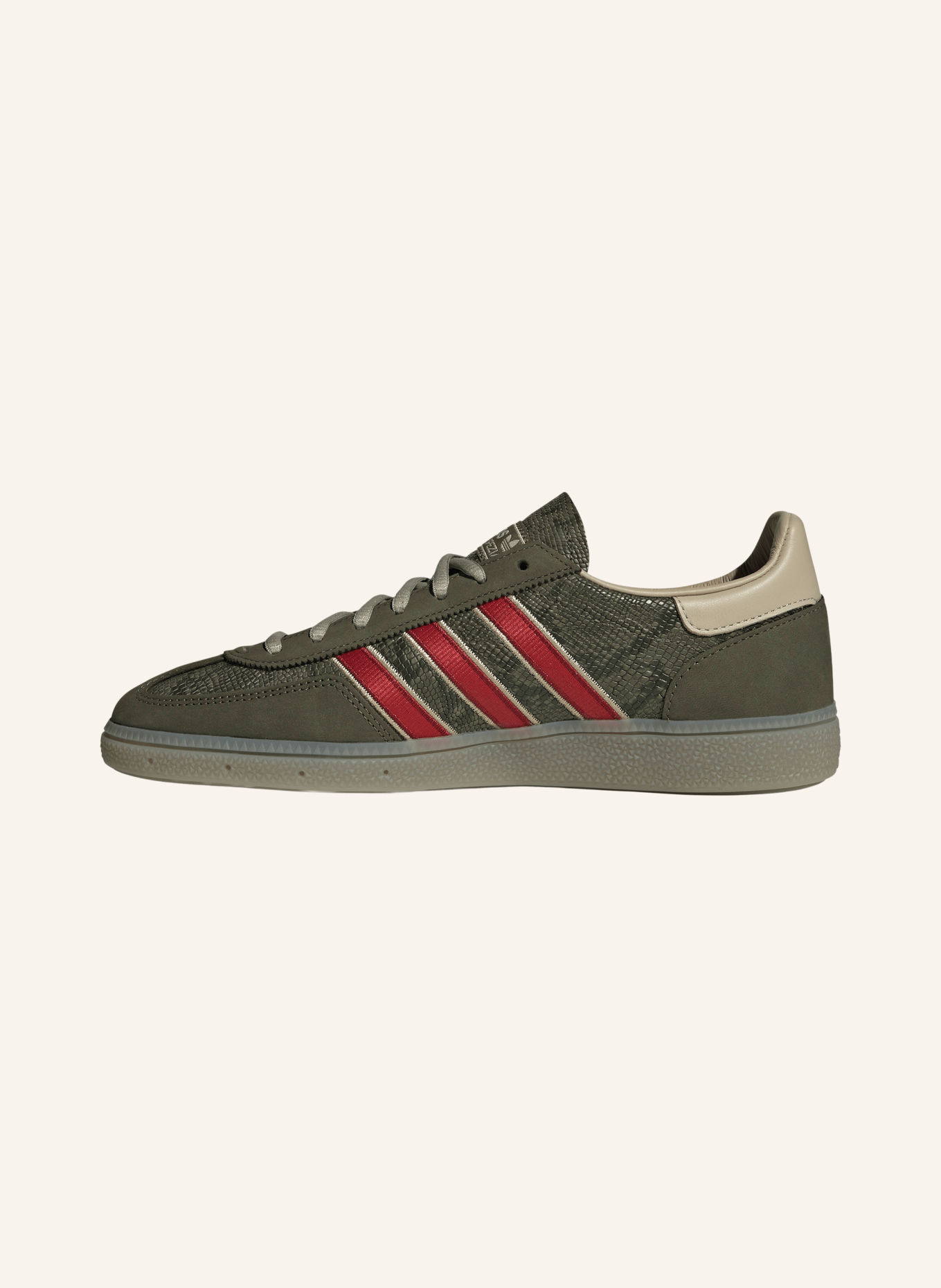 adidas Originals Sneakersy HANDBALL SPEZIAL: KHAKI / ŠEDÁ / TMAVĚ ČERVENÁ