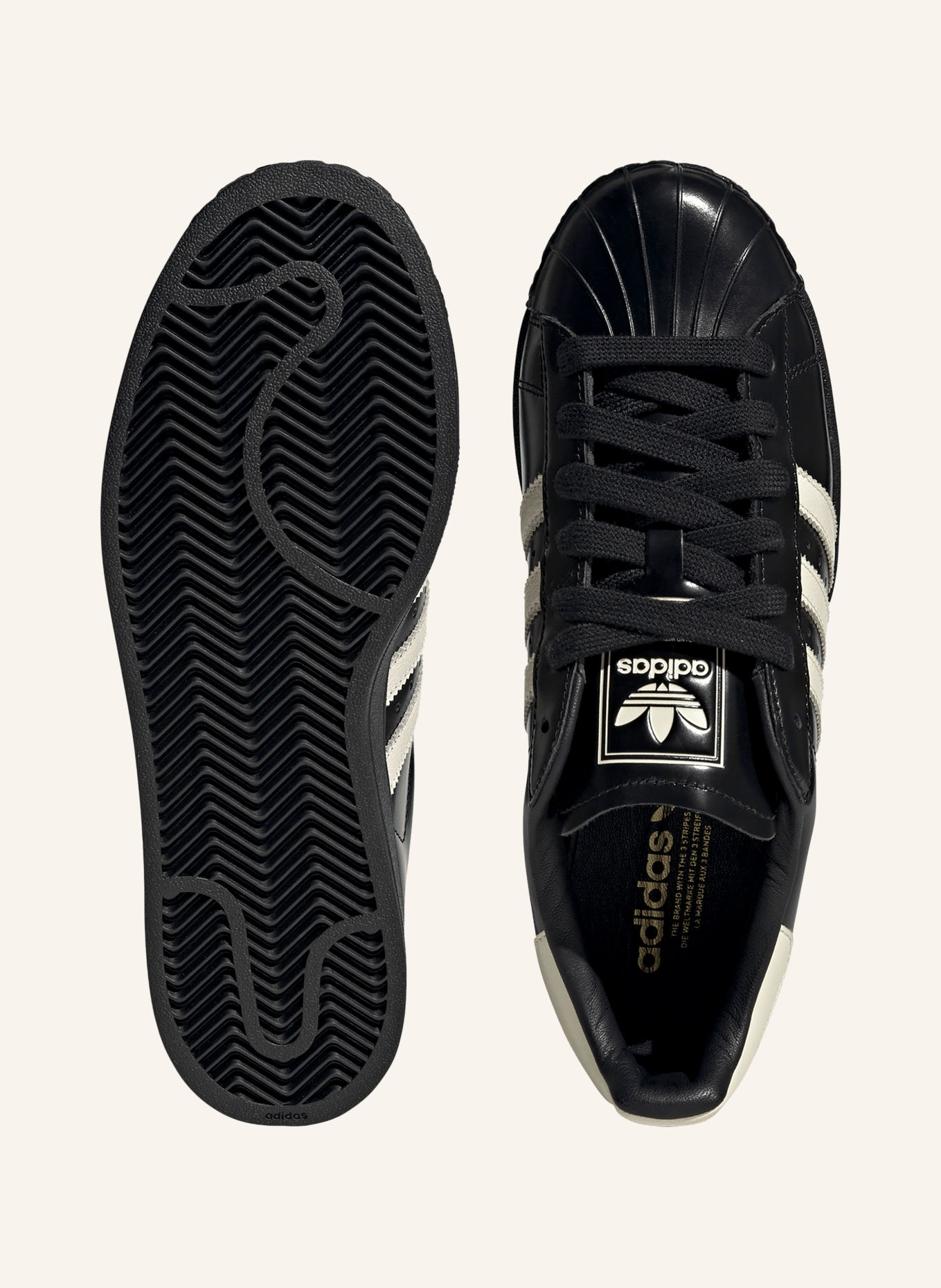adidas Originals SUPERSTAR II Sneakers: BLACK / WHITE