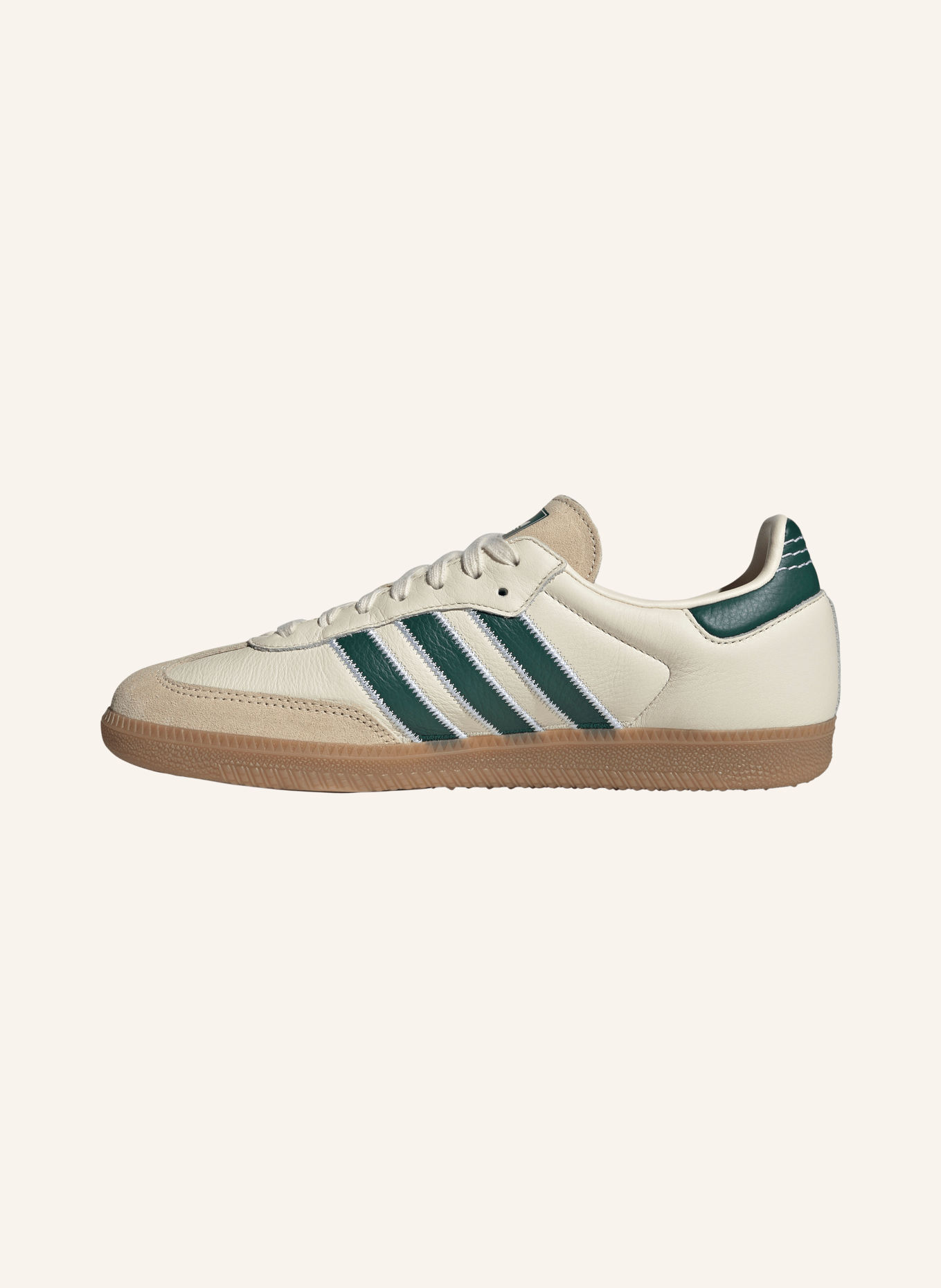 adidas Originals Sneakersy SAMBA OG: KRÉMOVÁ / TMAVĚ ZELENÁ