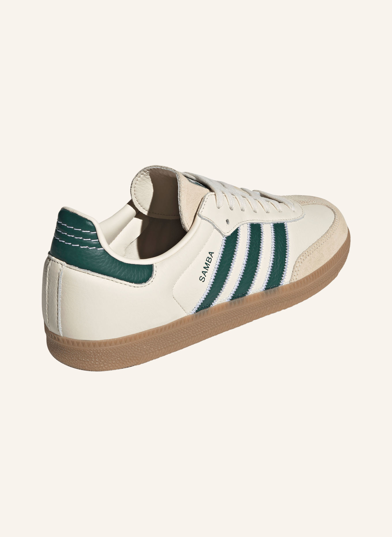 adidas Originals Sneakersy SAMBA OG: KRÉMOVÁ / TMAVĚ ZELENÁ