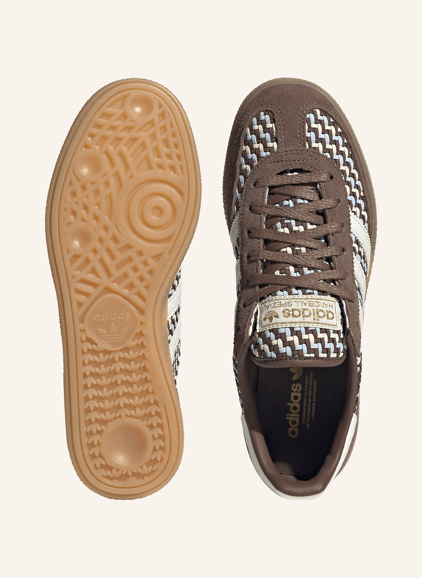 adidas Originals HANDBALL SPECIAL Sneakers: DARK BROWN / LIGHT BLUE / WHITE