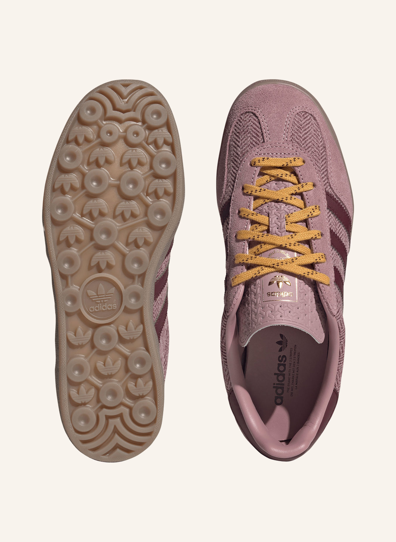 adidas Originals GAZELLE INDOOR Sneakers: DUSKY PINK / DARK RED
