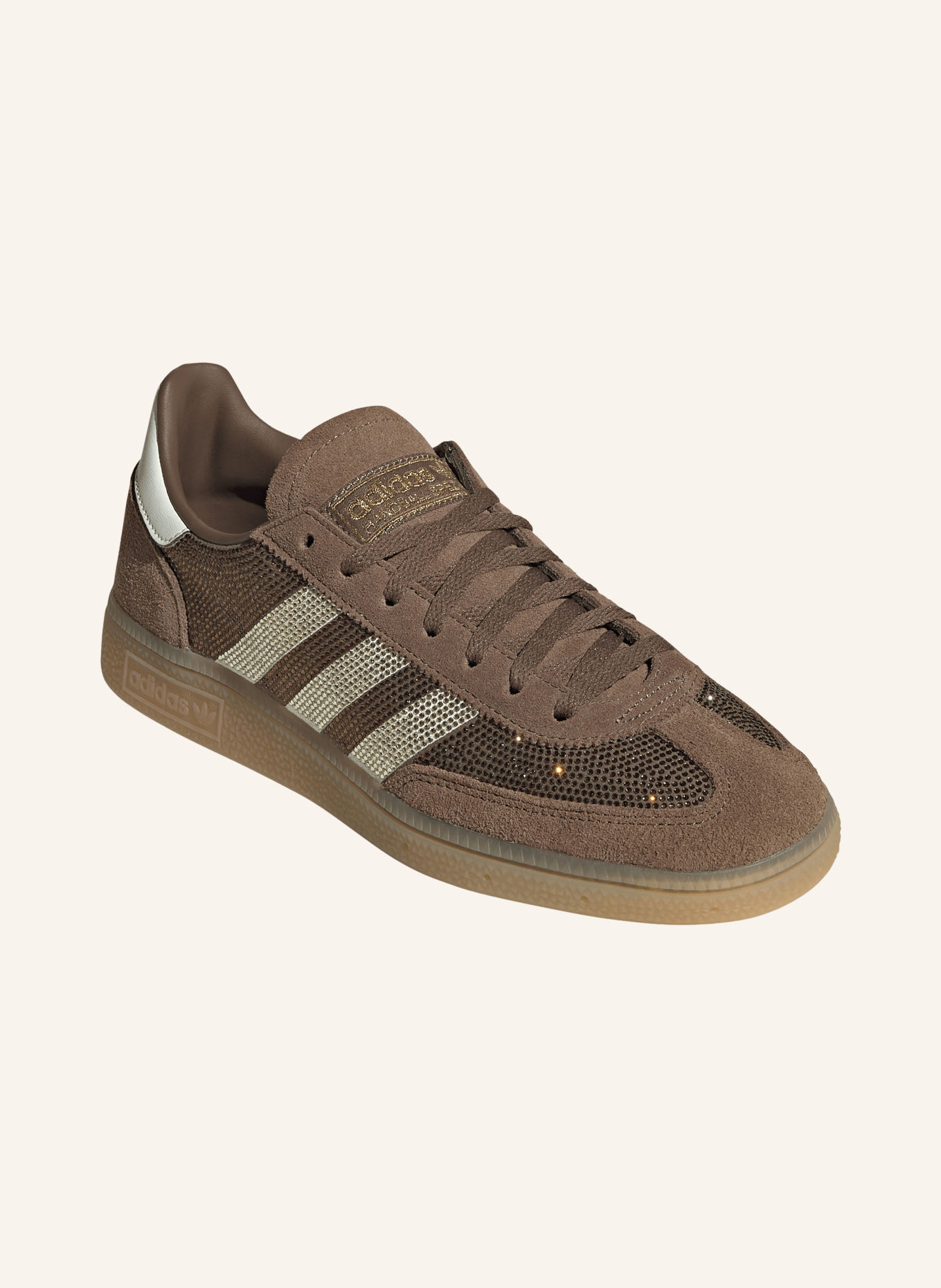 adidas Originals Sneakersy HANDBALL SPEZIAL s ozdobnými kamínky: HNĚDÁ / BÉŽOVÁ / BÍLÁ