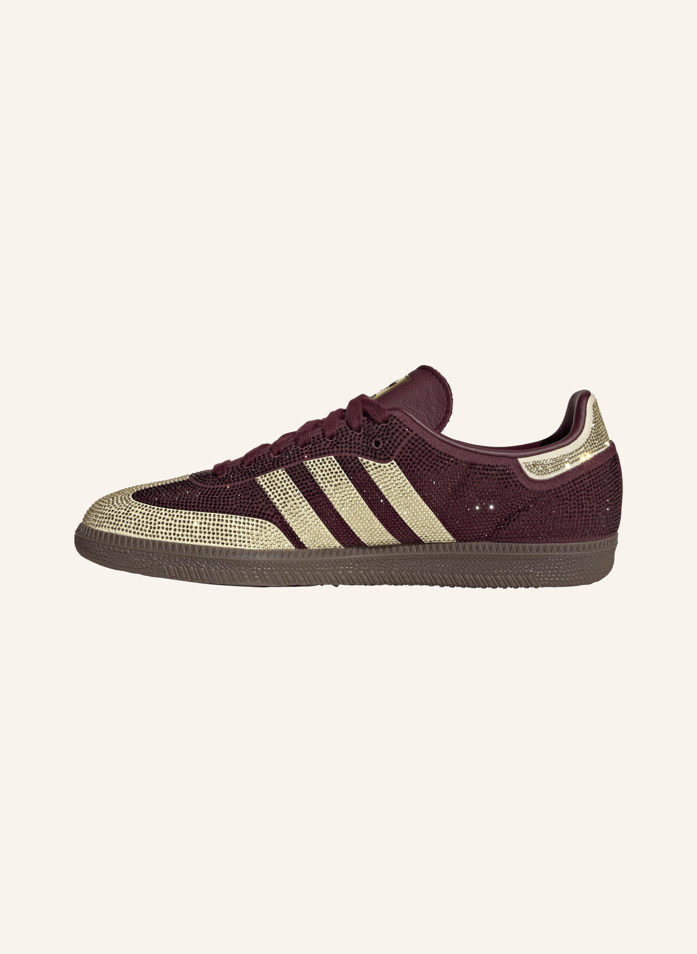 adidas Originals Sneakersy SAMBA OG s ozdobnými kamínky: TMAVĚ ČERVENÁ / BÉŽOVÁ