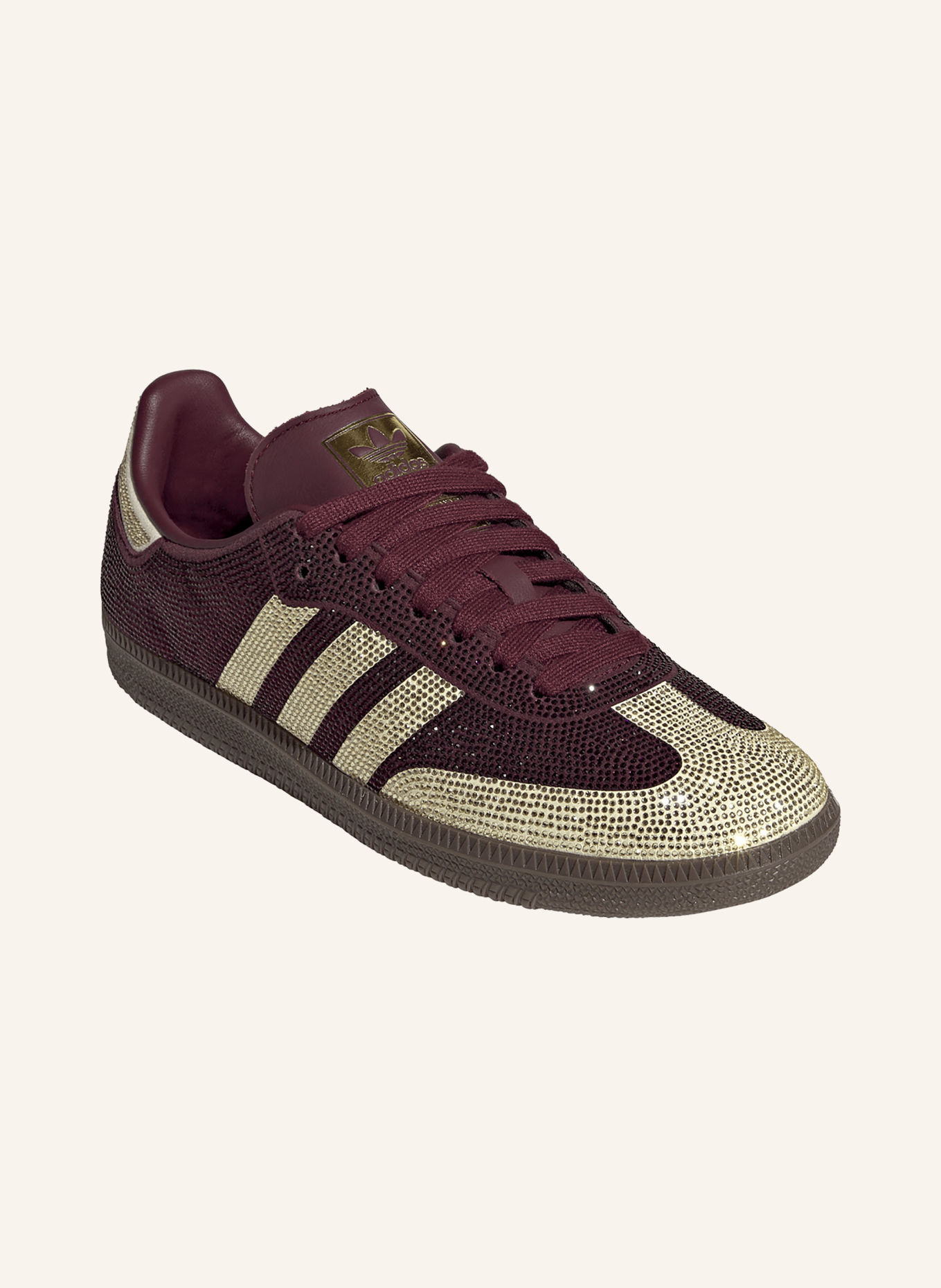 adidas Originals Sneakersy SAMBA OG s ozdobnými kamínky: TMAVĚ ČERVENÁ / BÉŽOVÁ