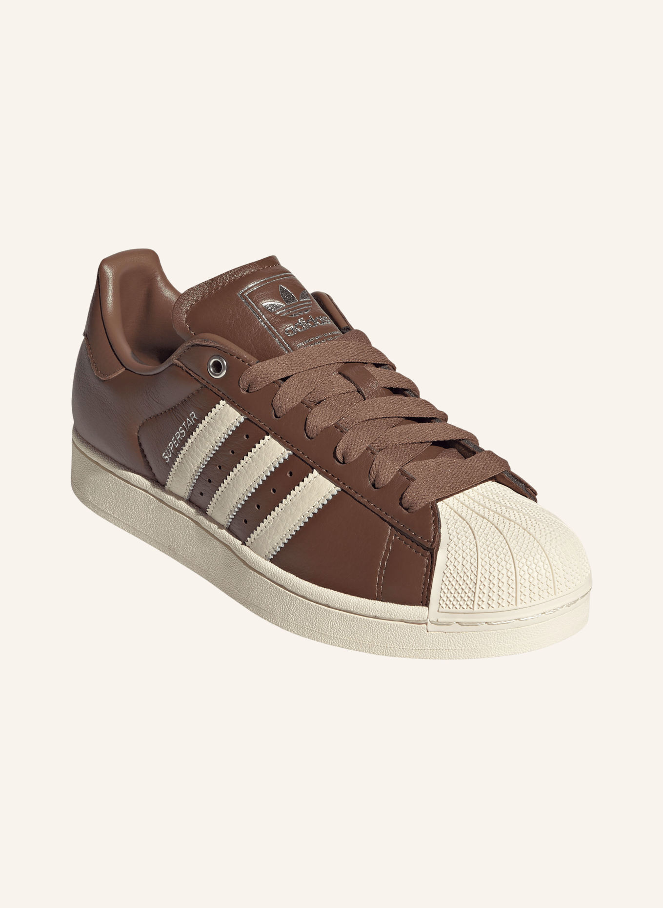 adidas Originals SUPERSTAR II Sneakers: DARK BROWN / SILVER / CREAM