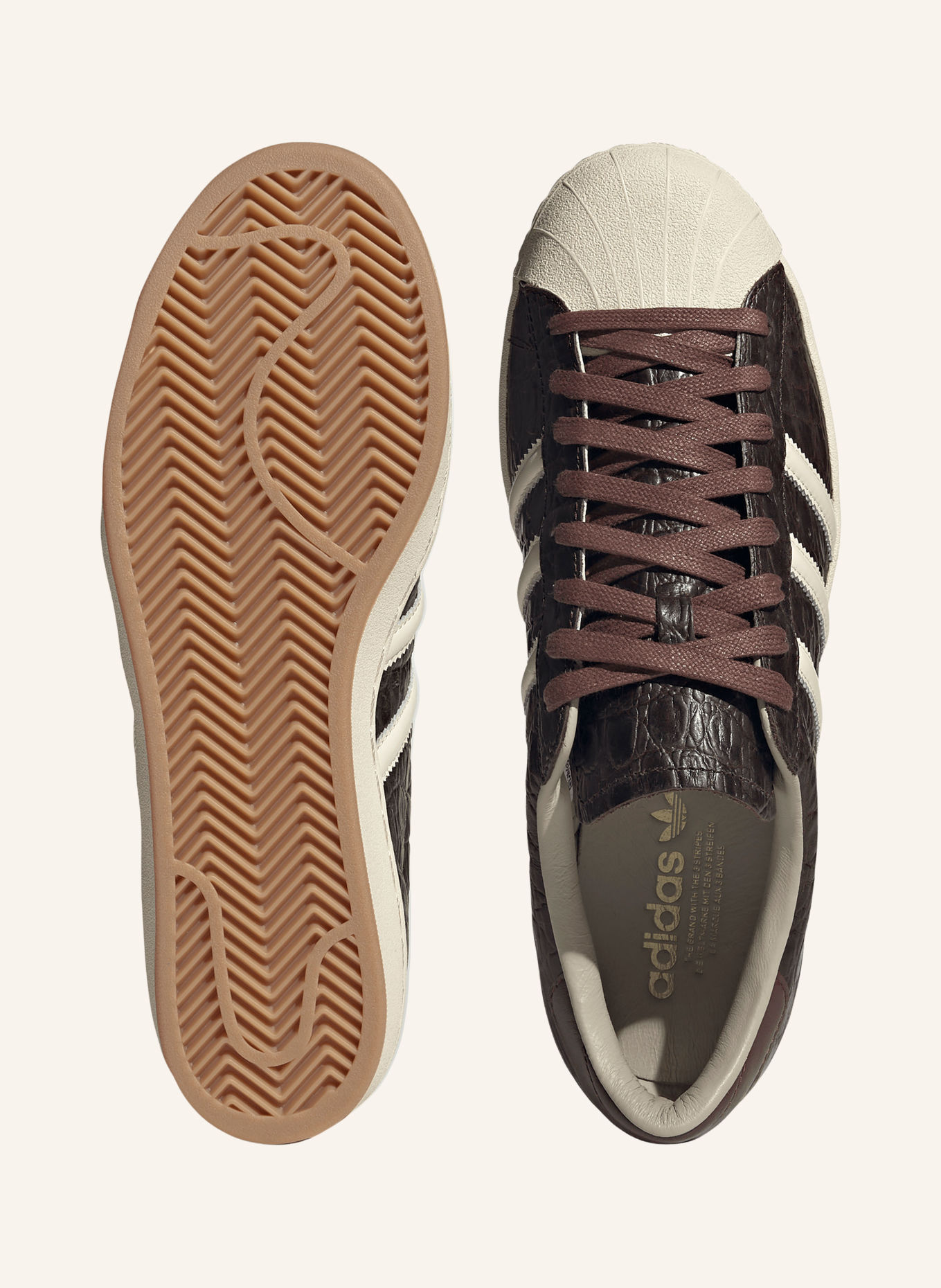 adidas Originals SUPERSTAR VINTAGE Sneakers: DARK BROWN / CREAM