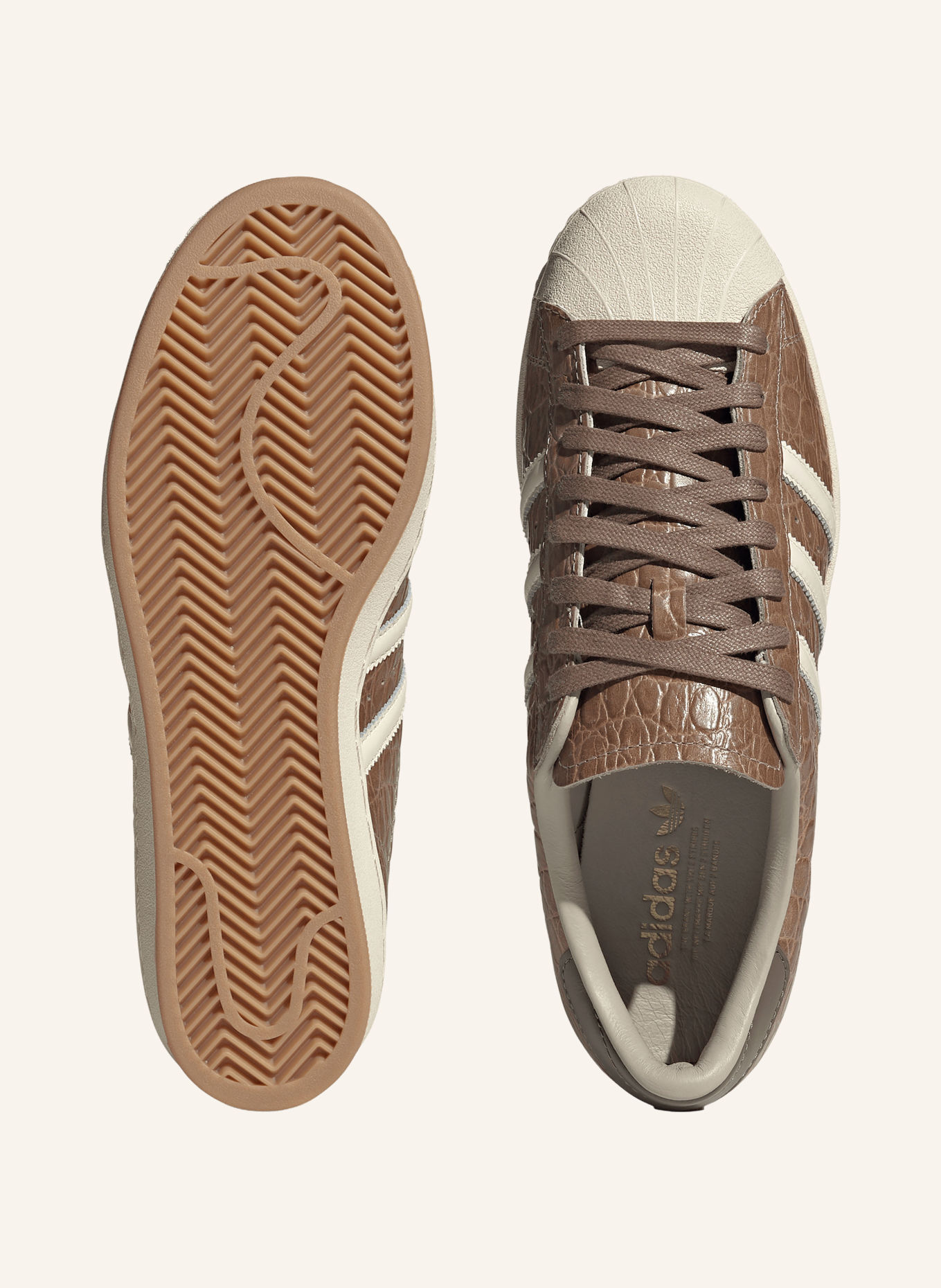 adidas Originals SUPERSTAR VINTAGE Sneakers: BROWN / CREAM