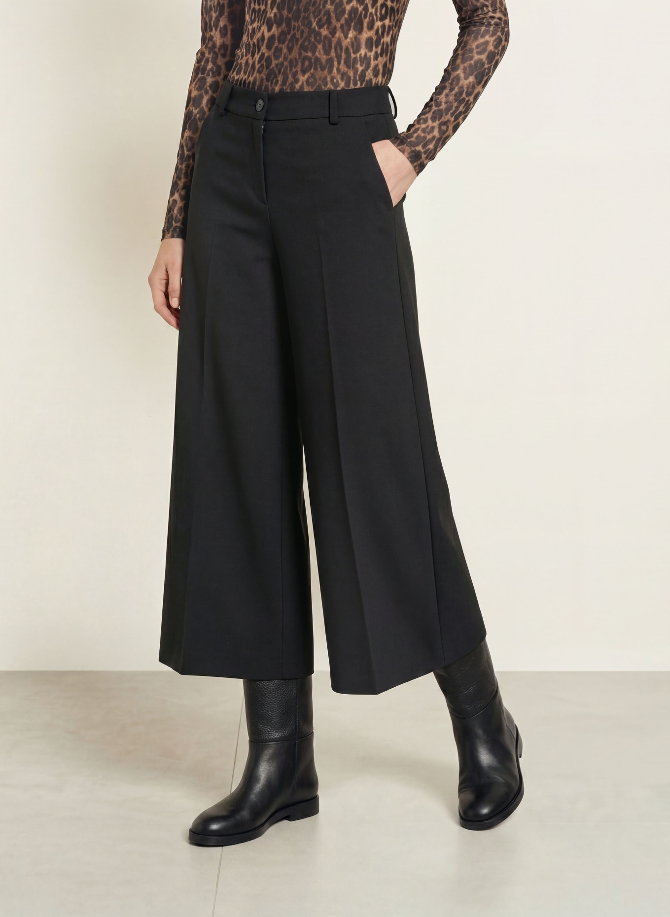 BRAX MELLI S Jersey Culottes: BLACK