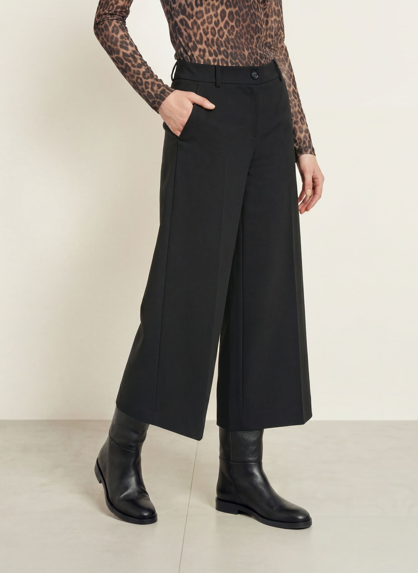 BRAX MELLI S Jersey Culottes: BLACK