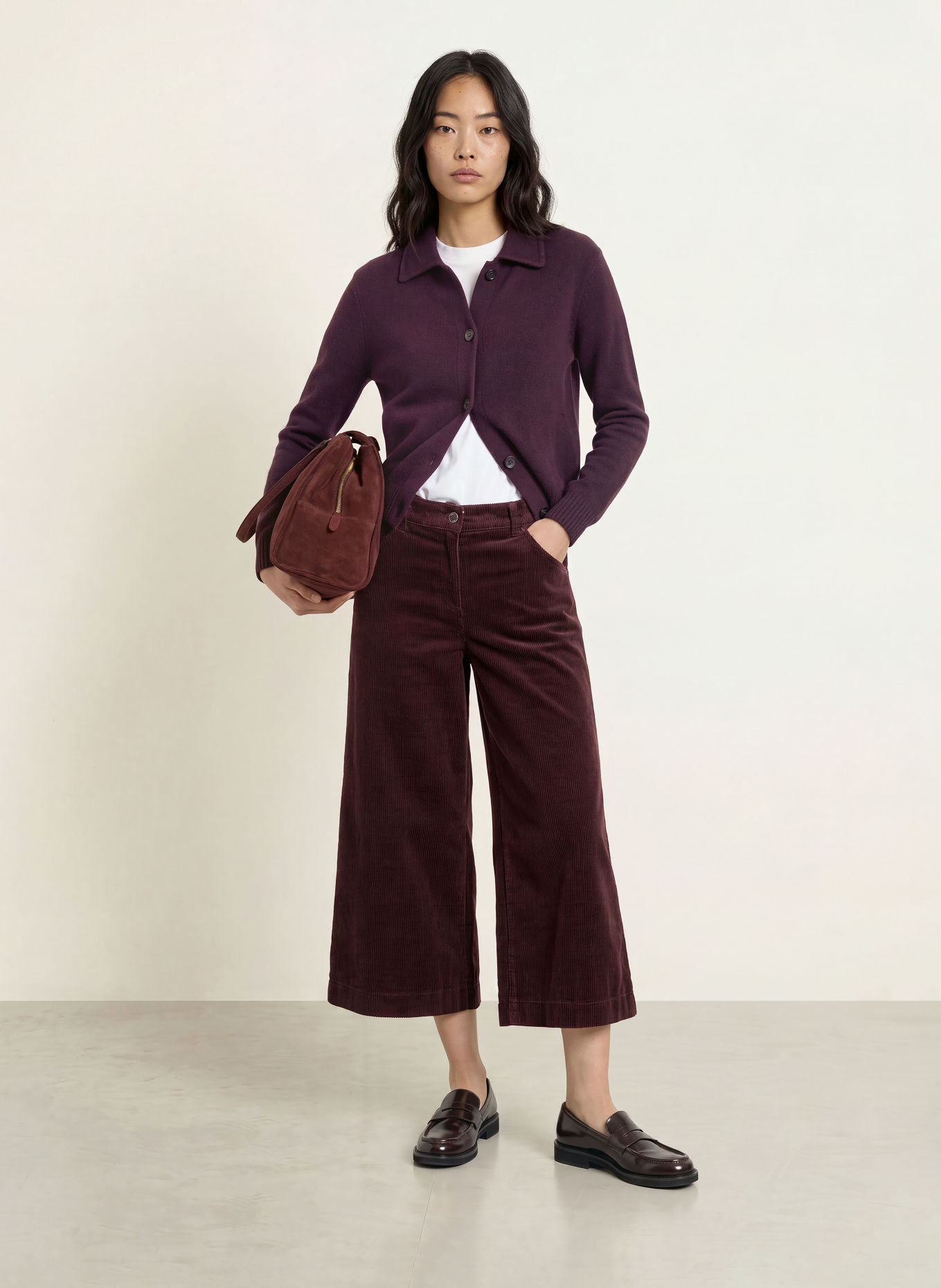 BRAX Pantalon en velours côtelé MELLI S: LILAS FONCÉ