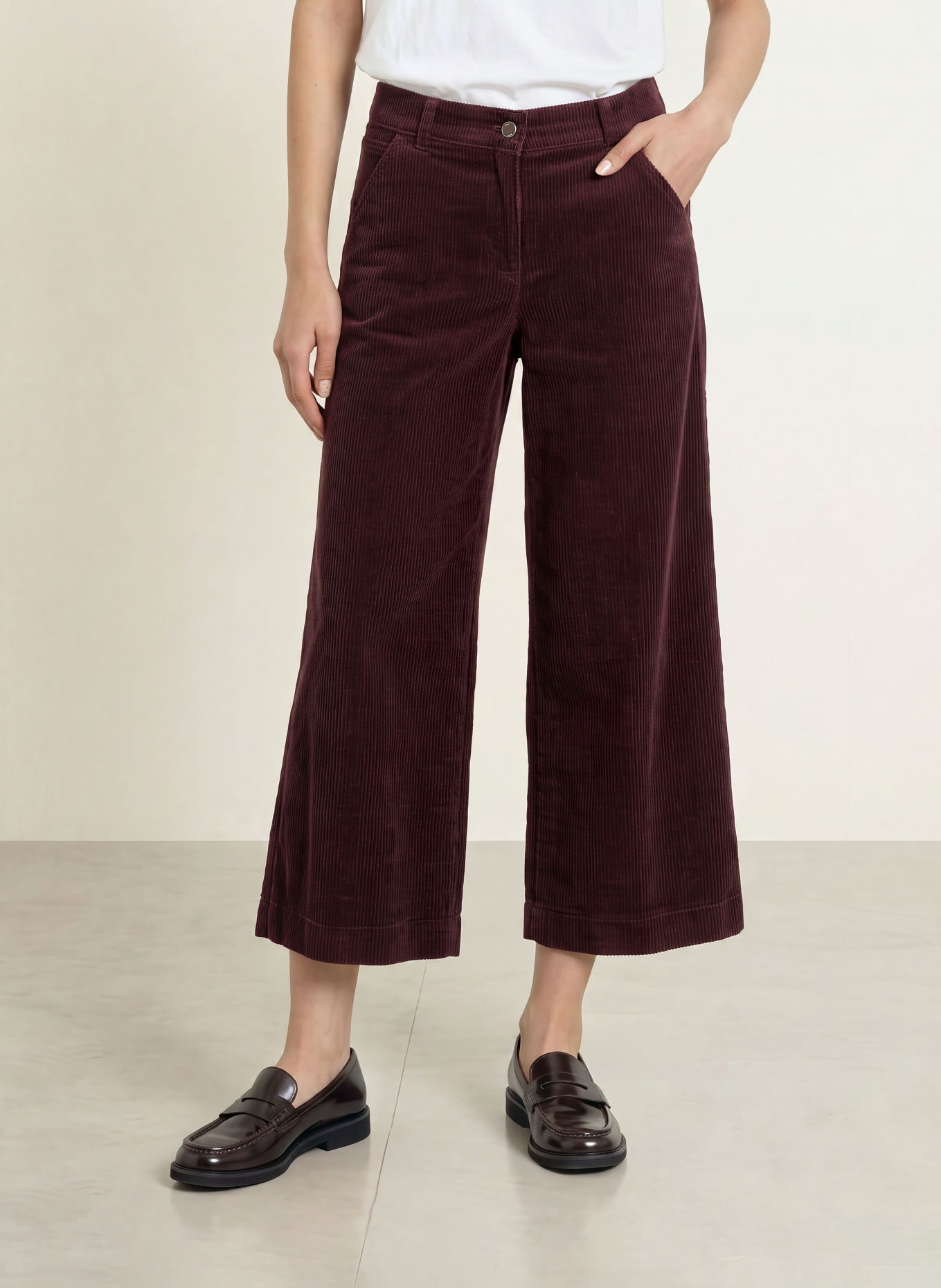 BRAX Pantalon en velours côtelé MELLI S: LILAS FONCÉ