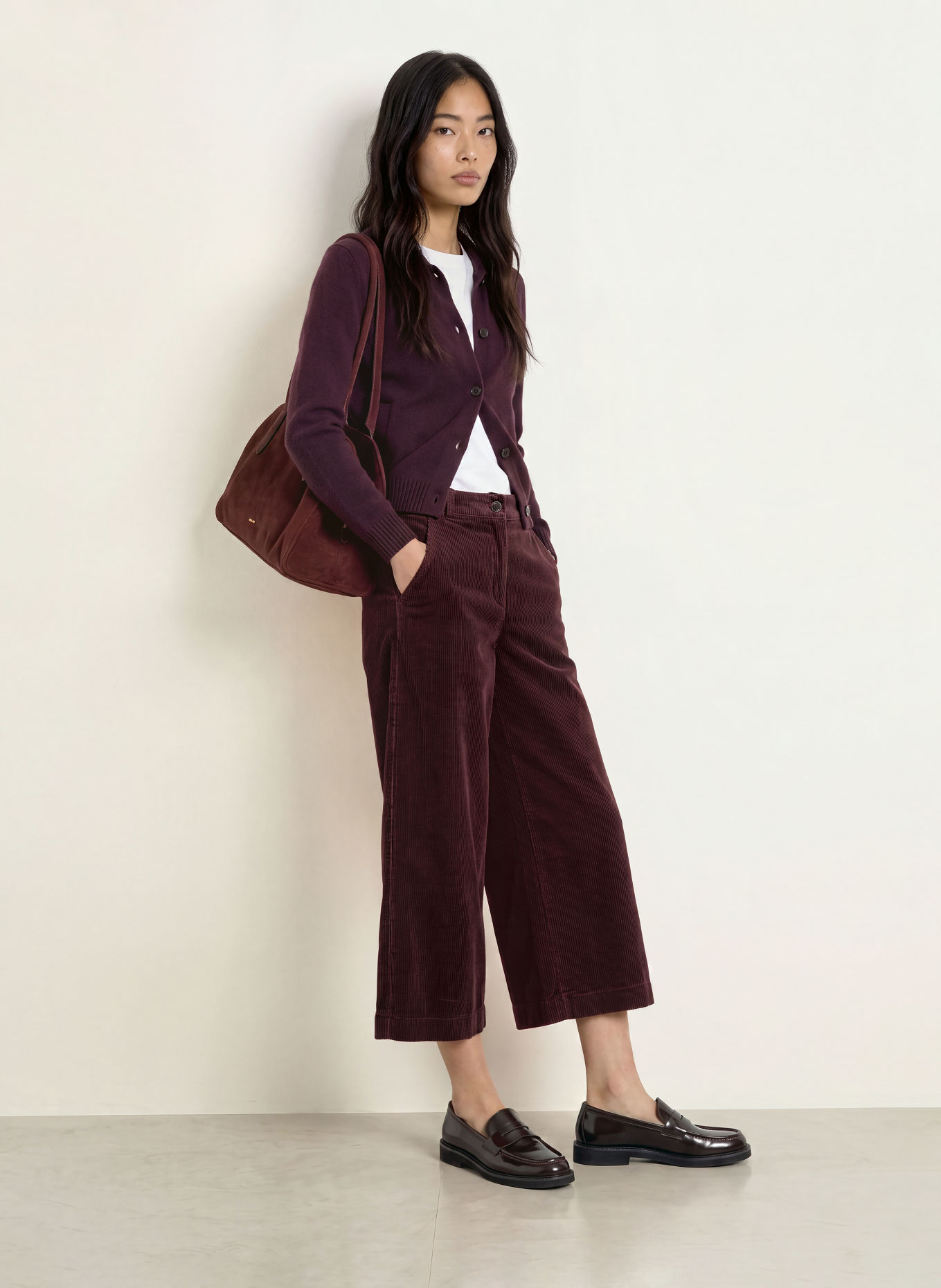 BRAX Pantalon en velours côtelé MELLI S: LILAS FONCÉ