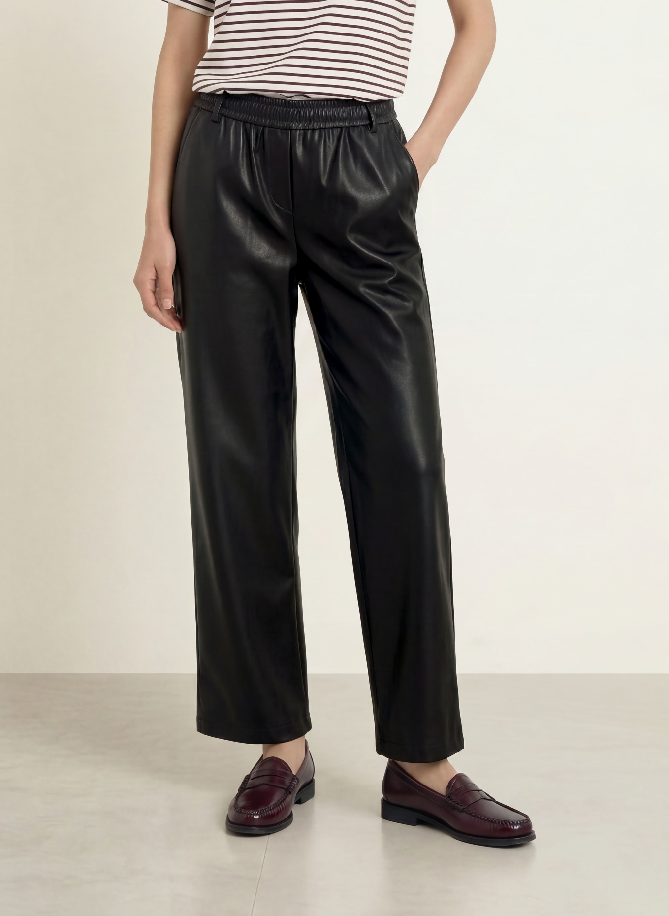 BRAX Culotte MAINE in Lederoptik: SCHWARZ