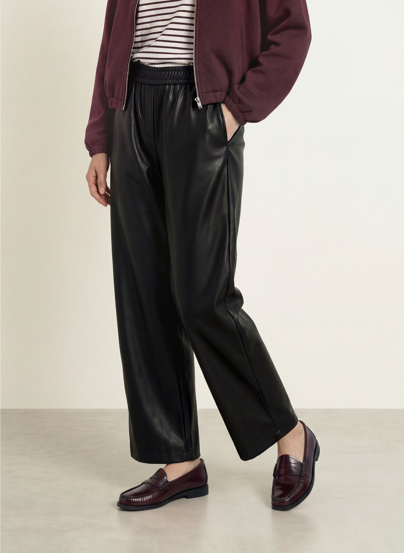 BRAX Culotte MAINE in Lederoptik: SCHWARZ