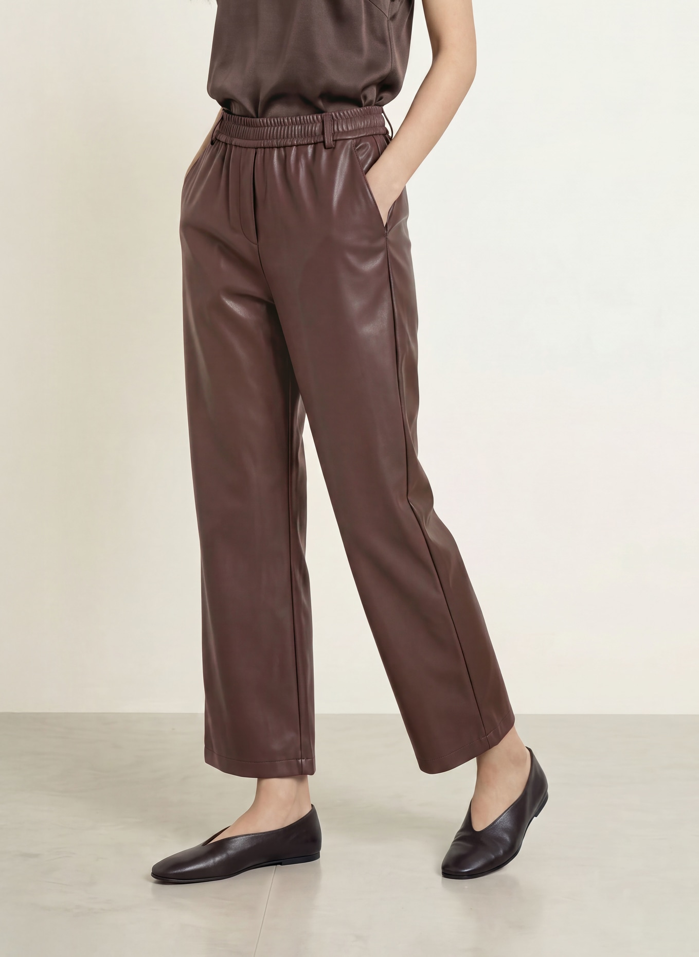 BRAX Culotte MAINE in Lederoptik: DUNKELBRAUN