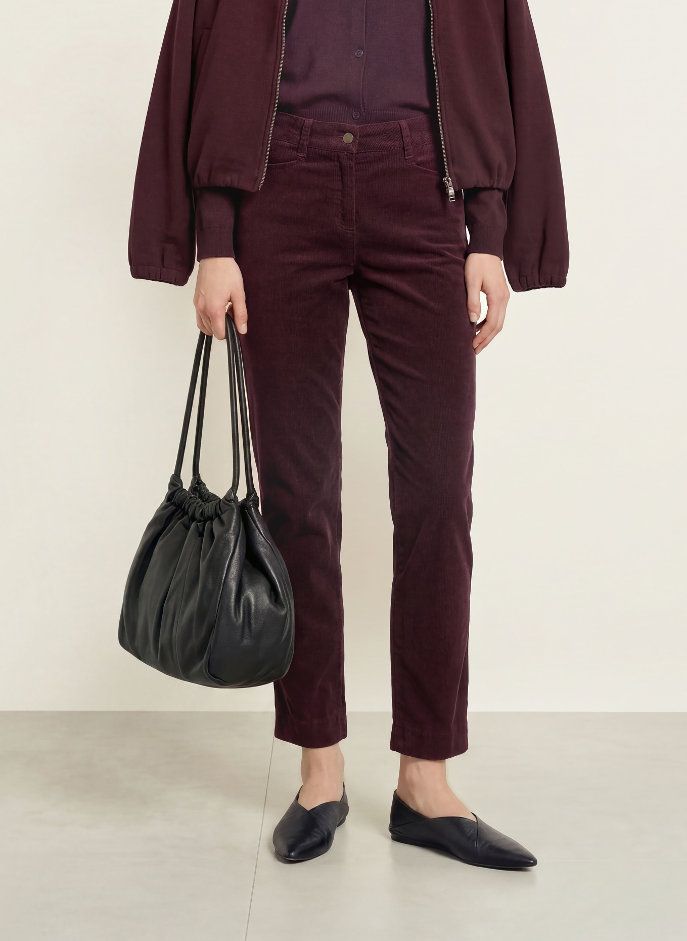 BRAX MARA Cord Pants: DARK PURPLE
