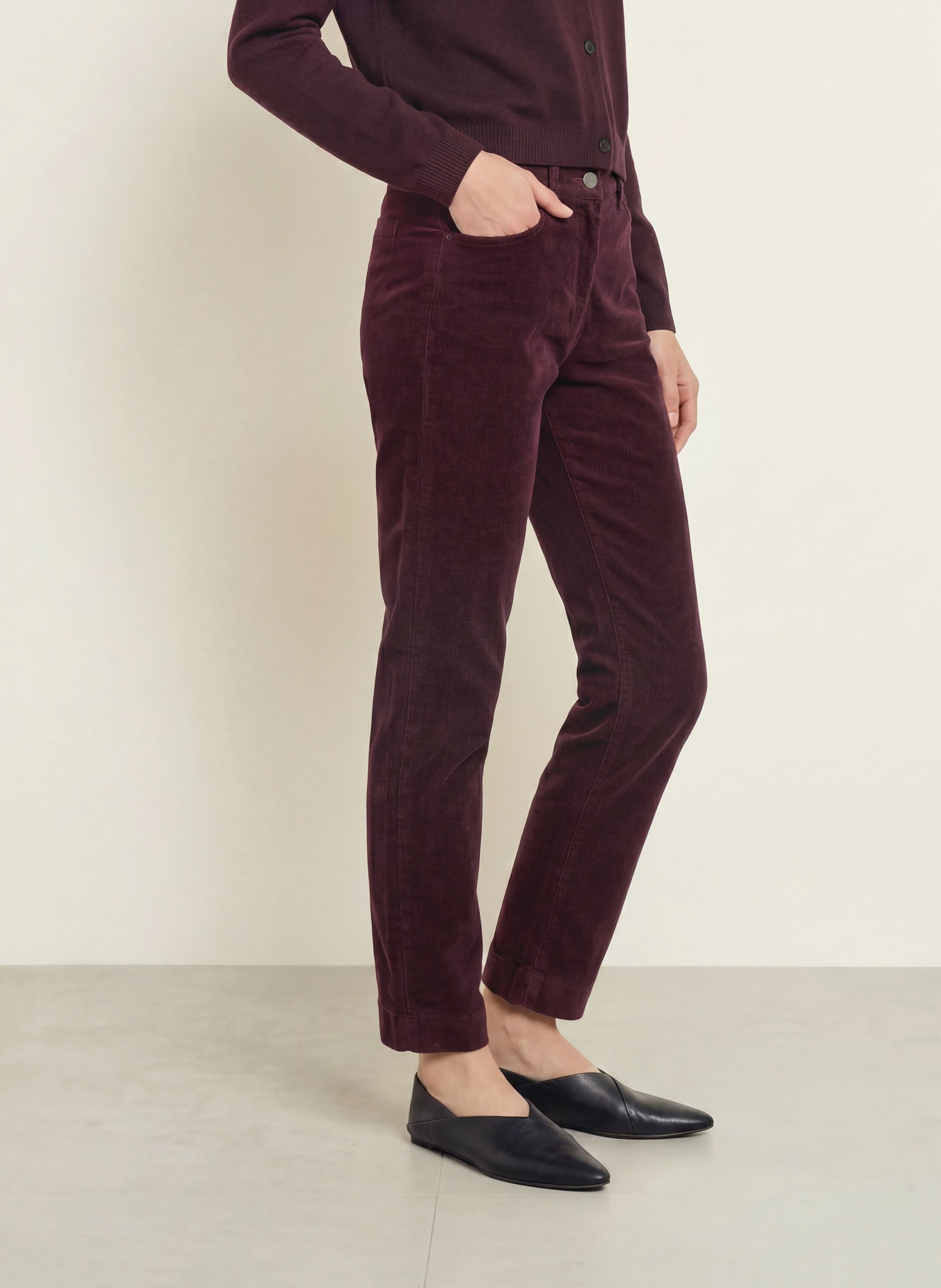 BRAX MARA Cord Pants: DARK PURPLE