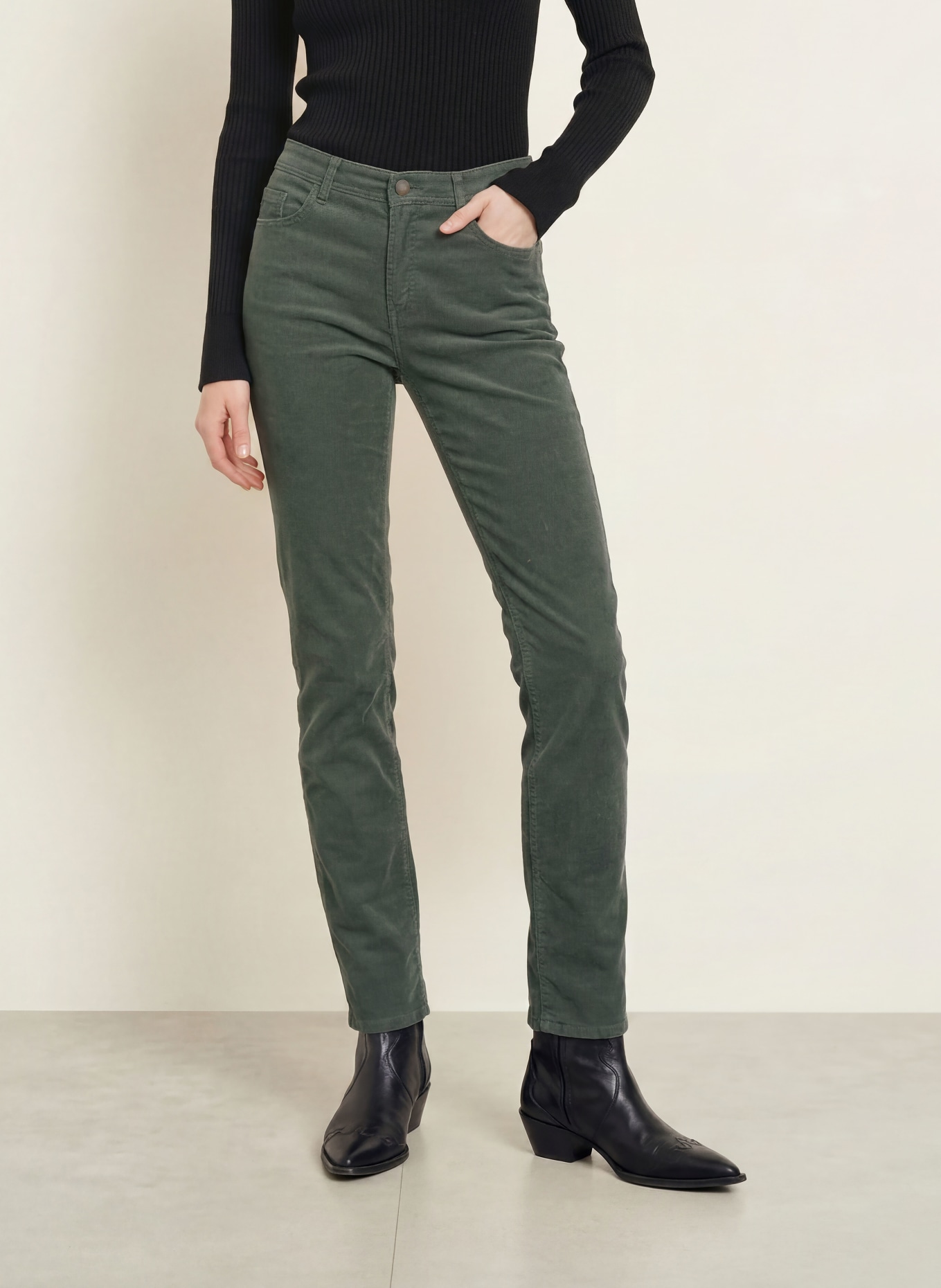 BRAX MARY Cord Pants: 30 DEEP FOREST