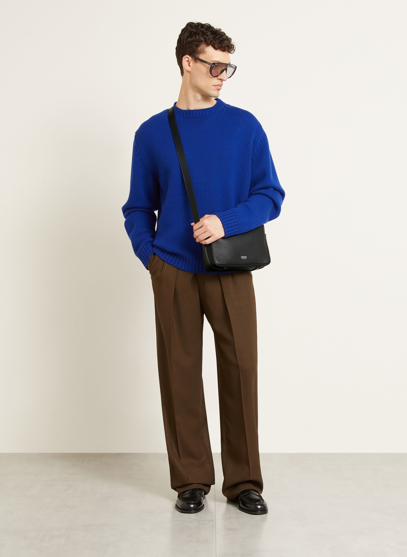 TOM FORD Listonoszka: CZARNY / SREBRNY